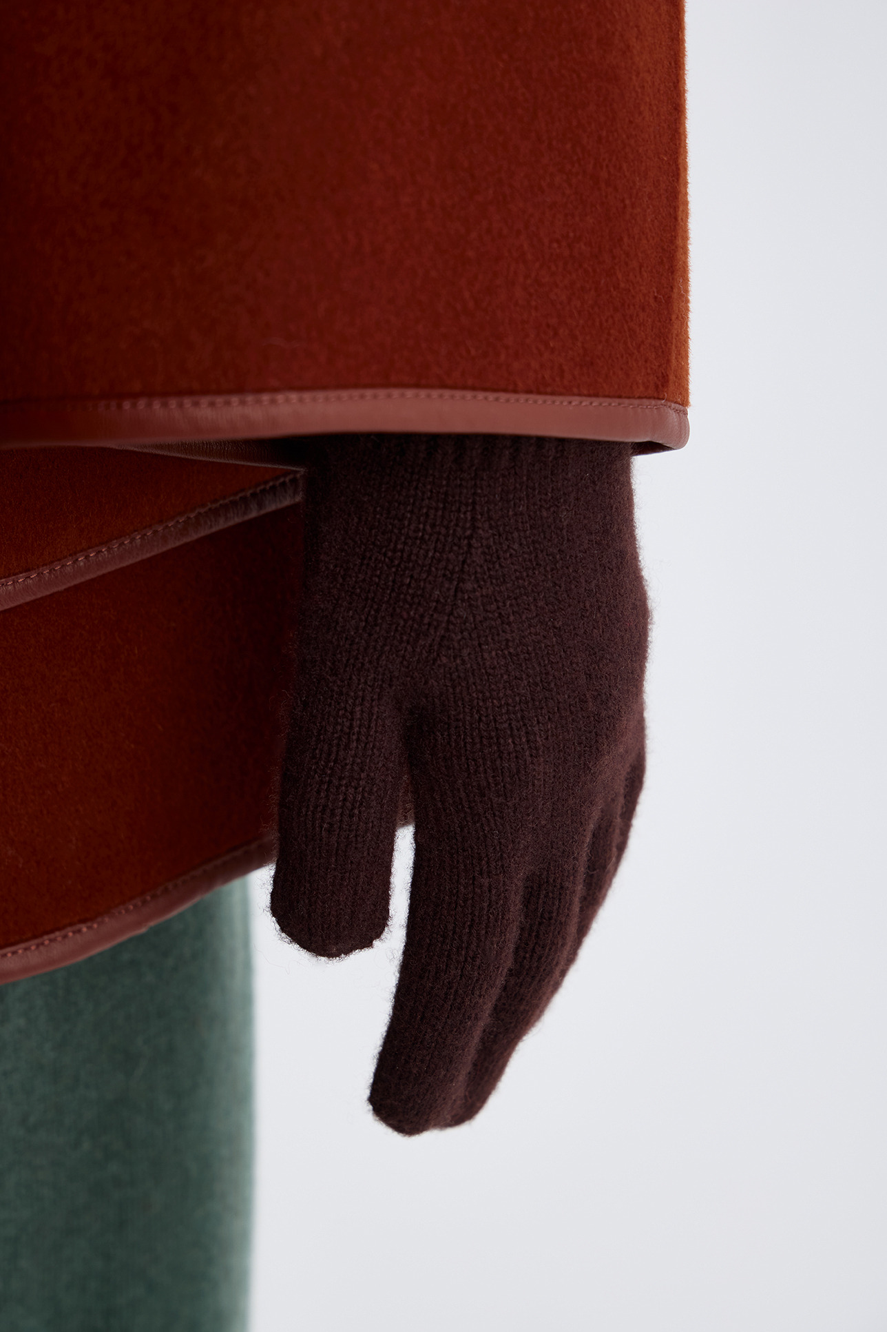 Перчатки из шерсти мериноса шоколадного цвета, OS