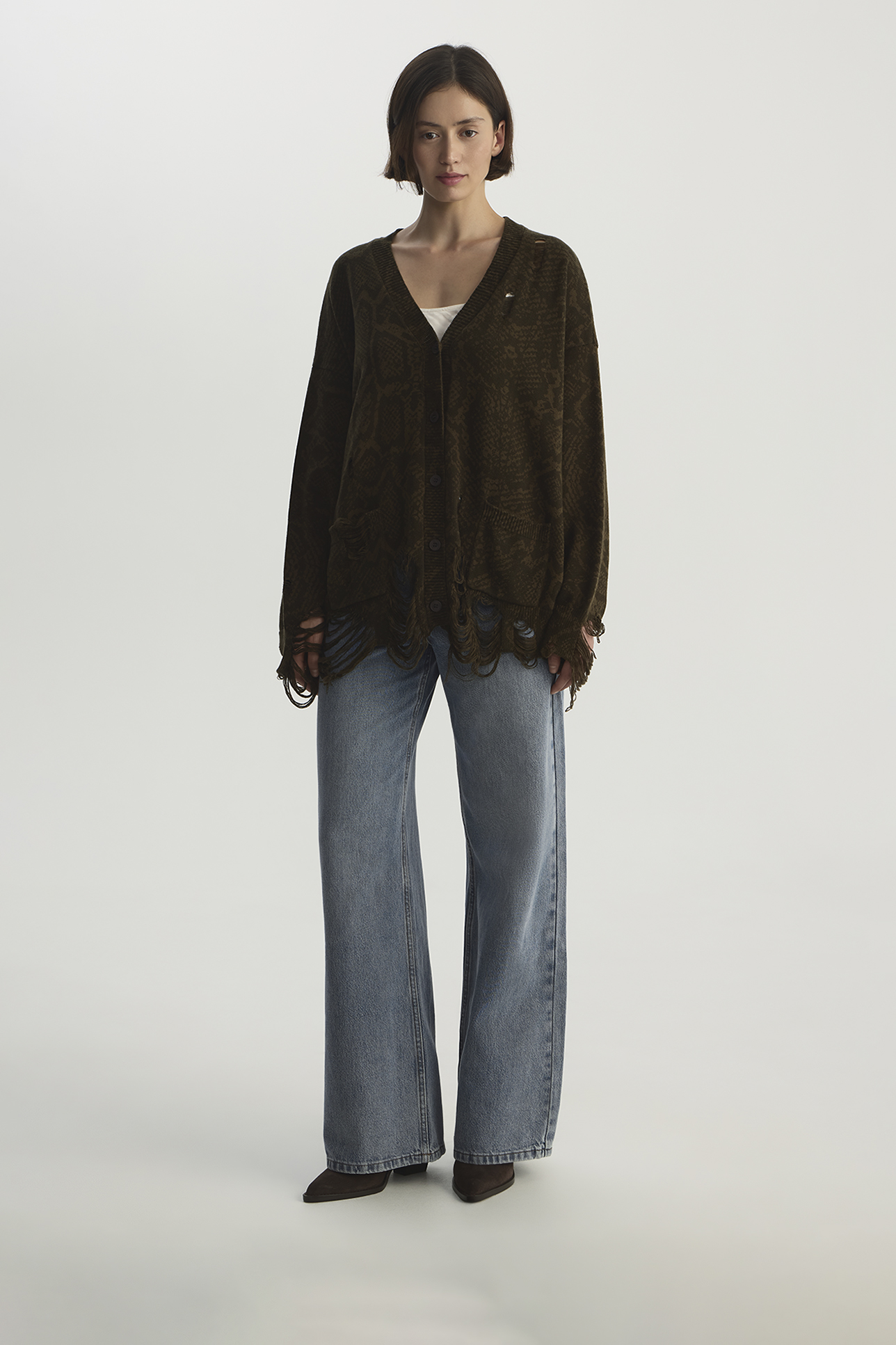 Кардиган с принтом «Змея» цвета хаки, S
Кардиган с принтом «Змея» цвета хаки, S