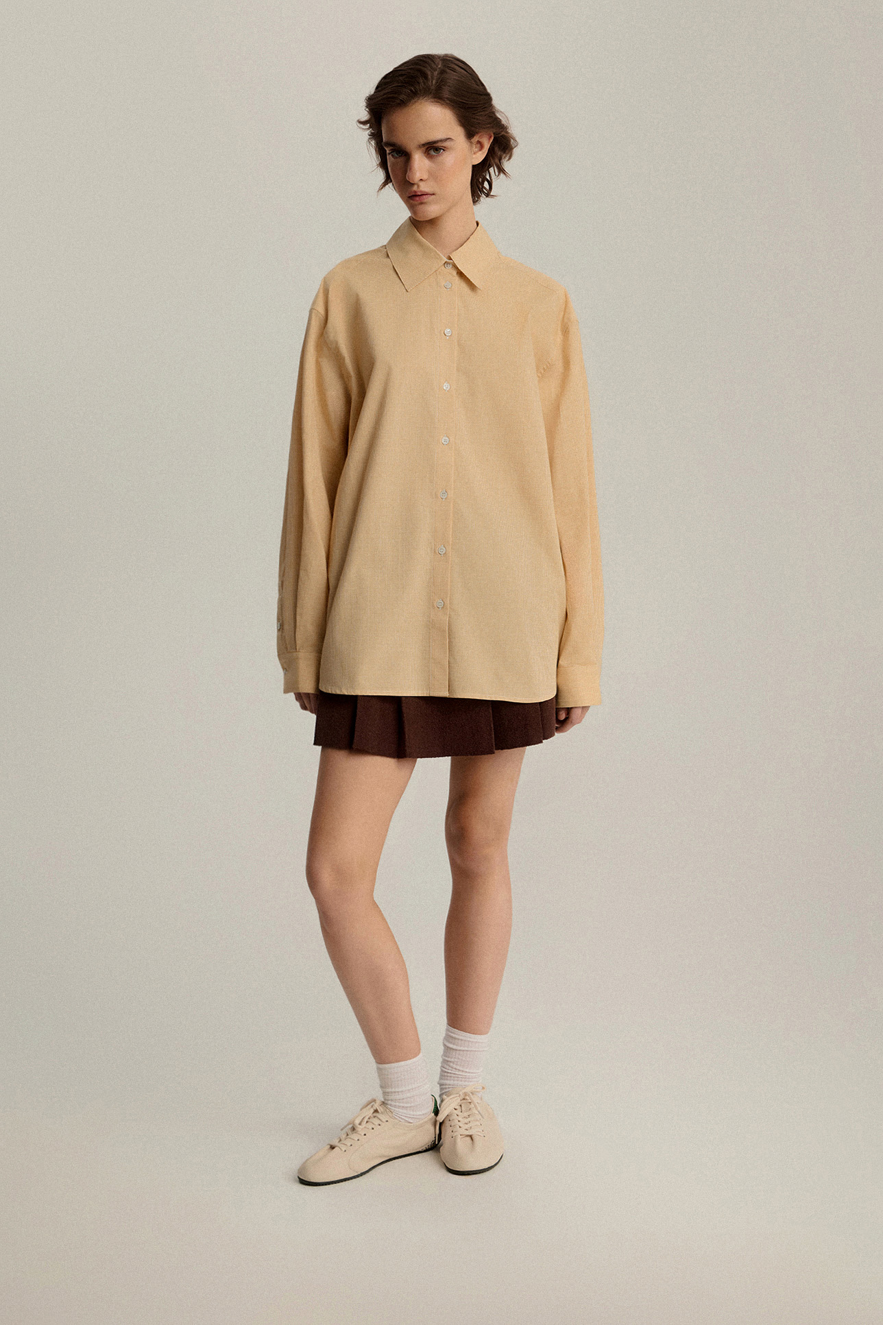 Рубашка в клетку с контрастным воротником, L
Рубашка в клетку с контрастным воротником, L