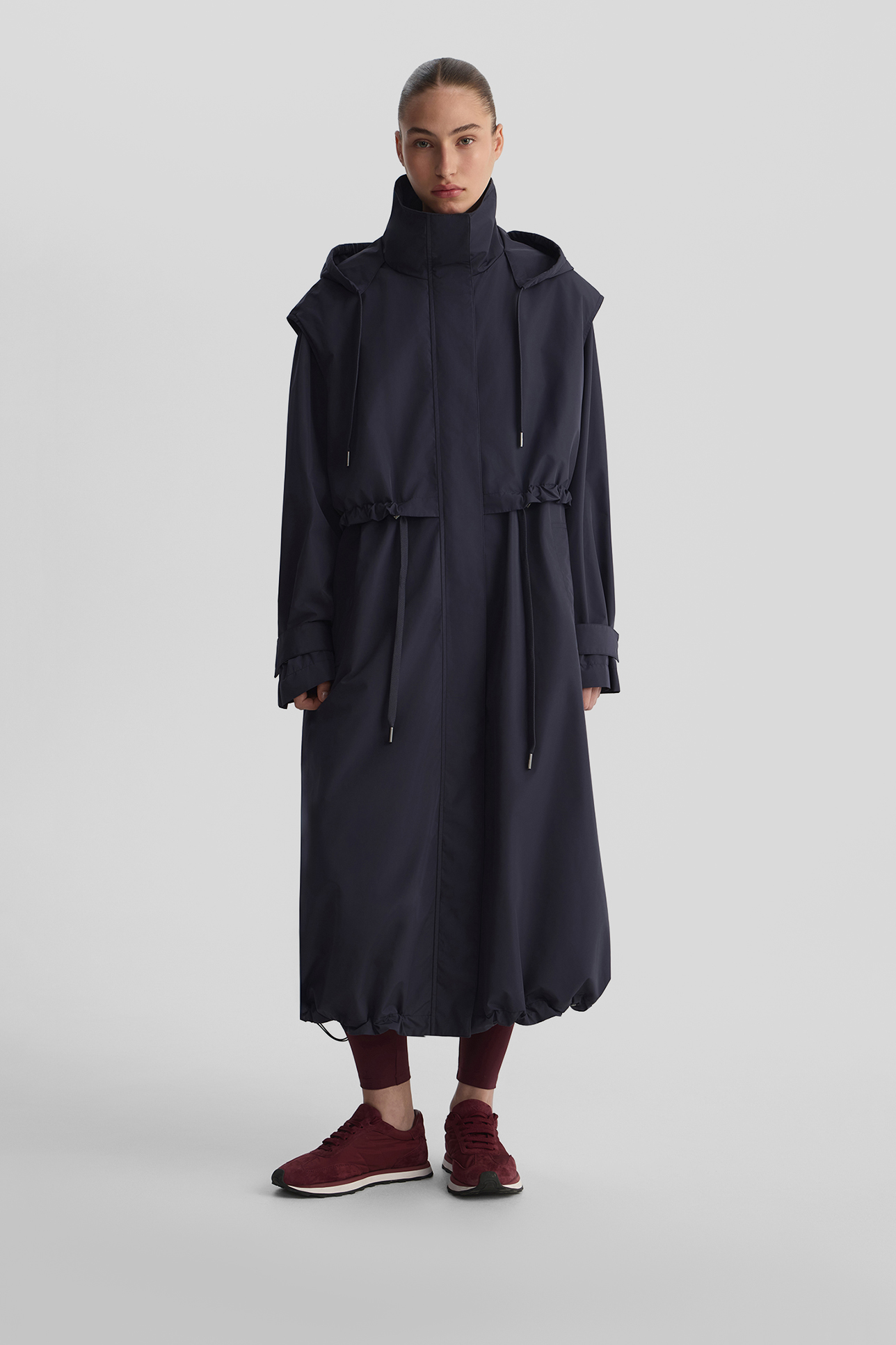 

Тренч с сумкой-чехлом темно-синего цвета, XS