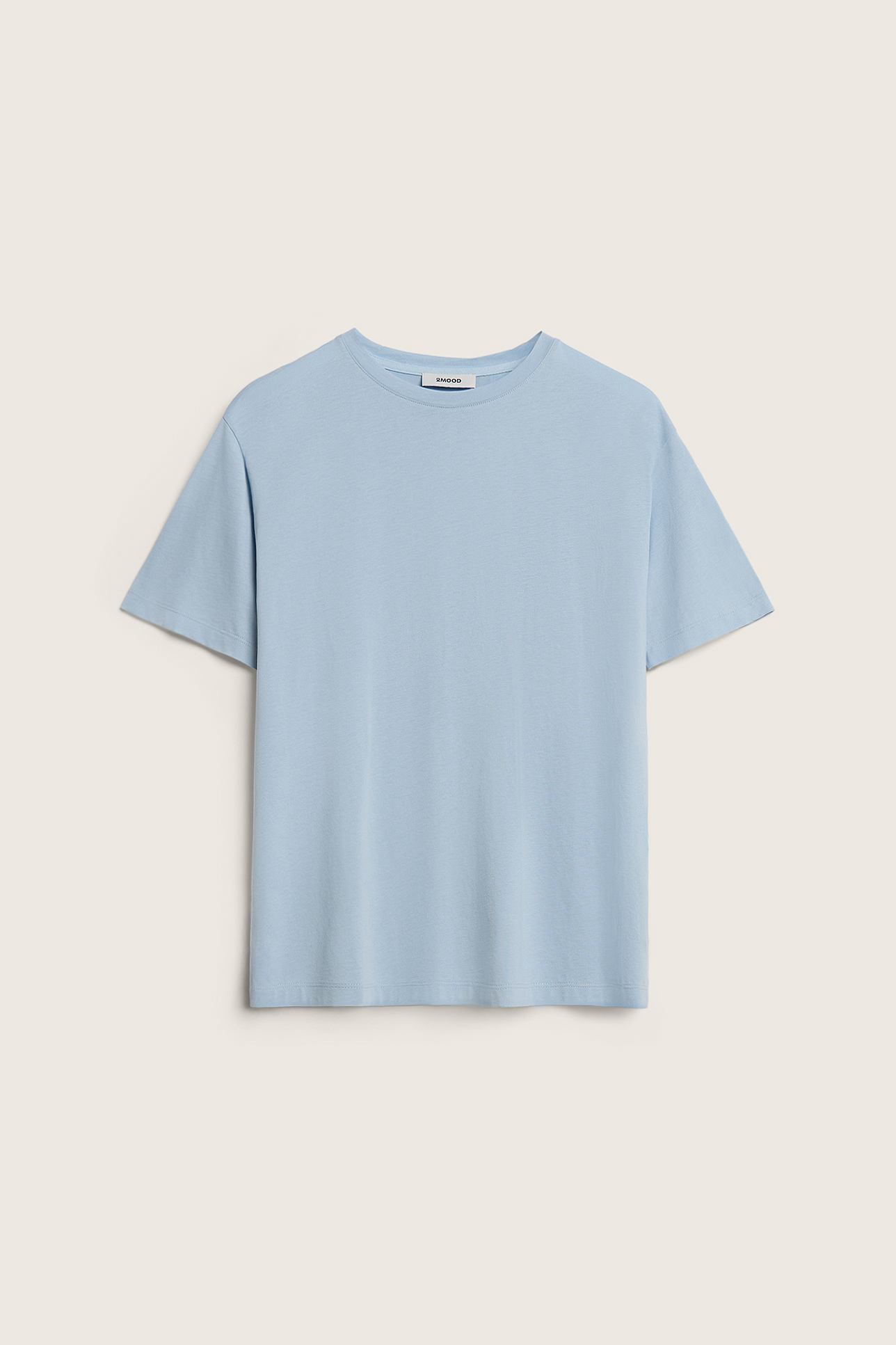 

Футболка из тенселя с хлопком голубого цвета, S