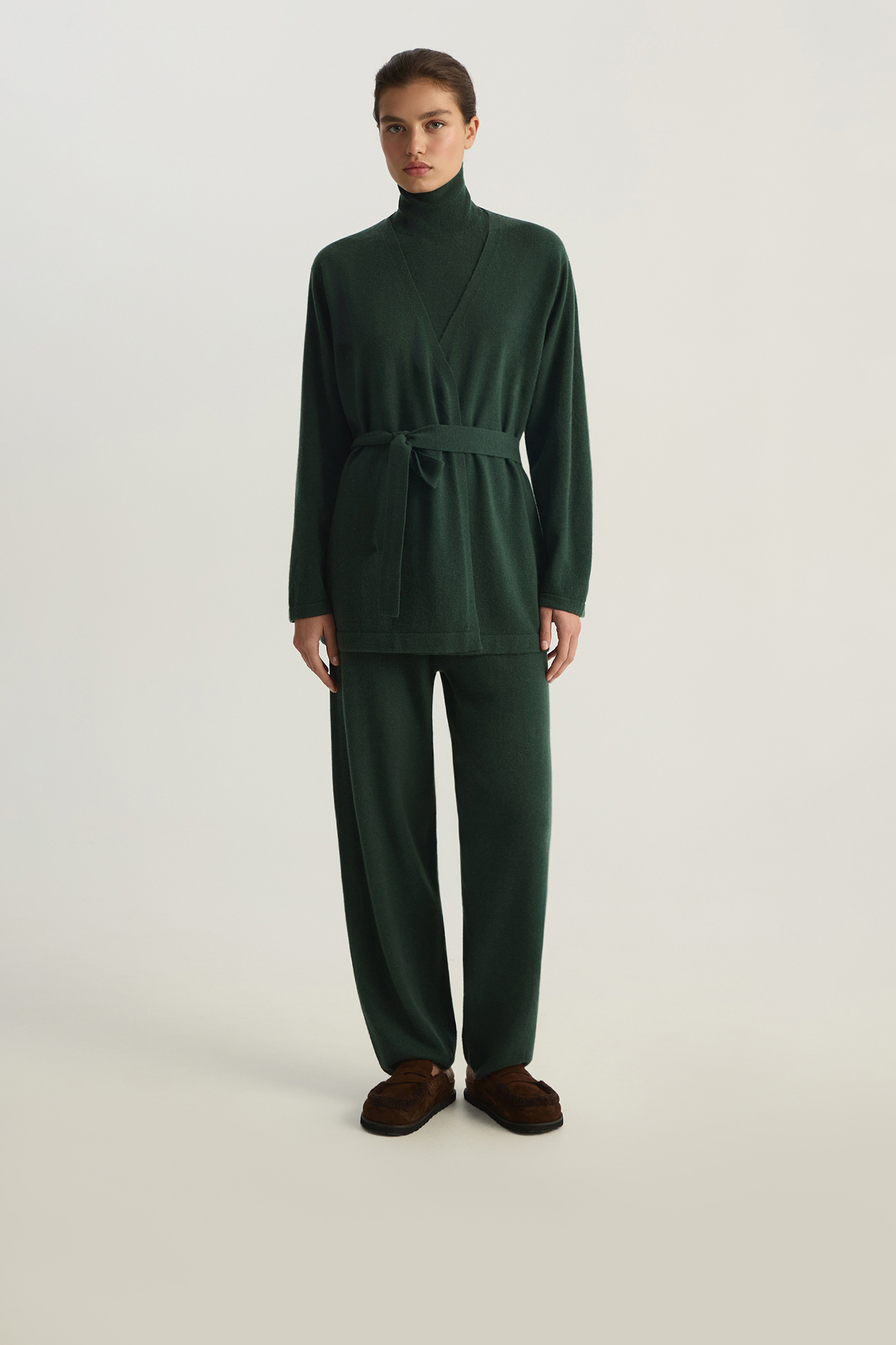 

Кардиган-кимоно из кашемира изумрудного цвета, M