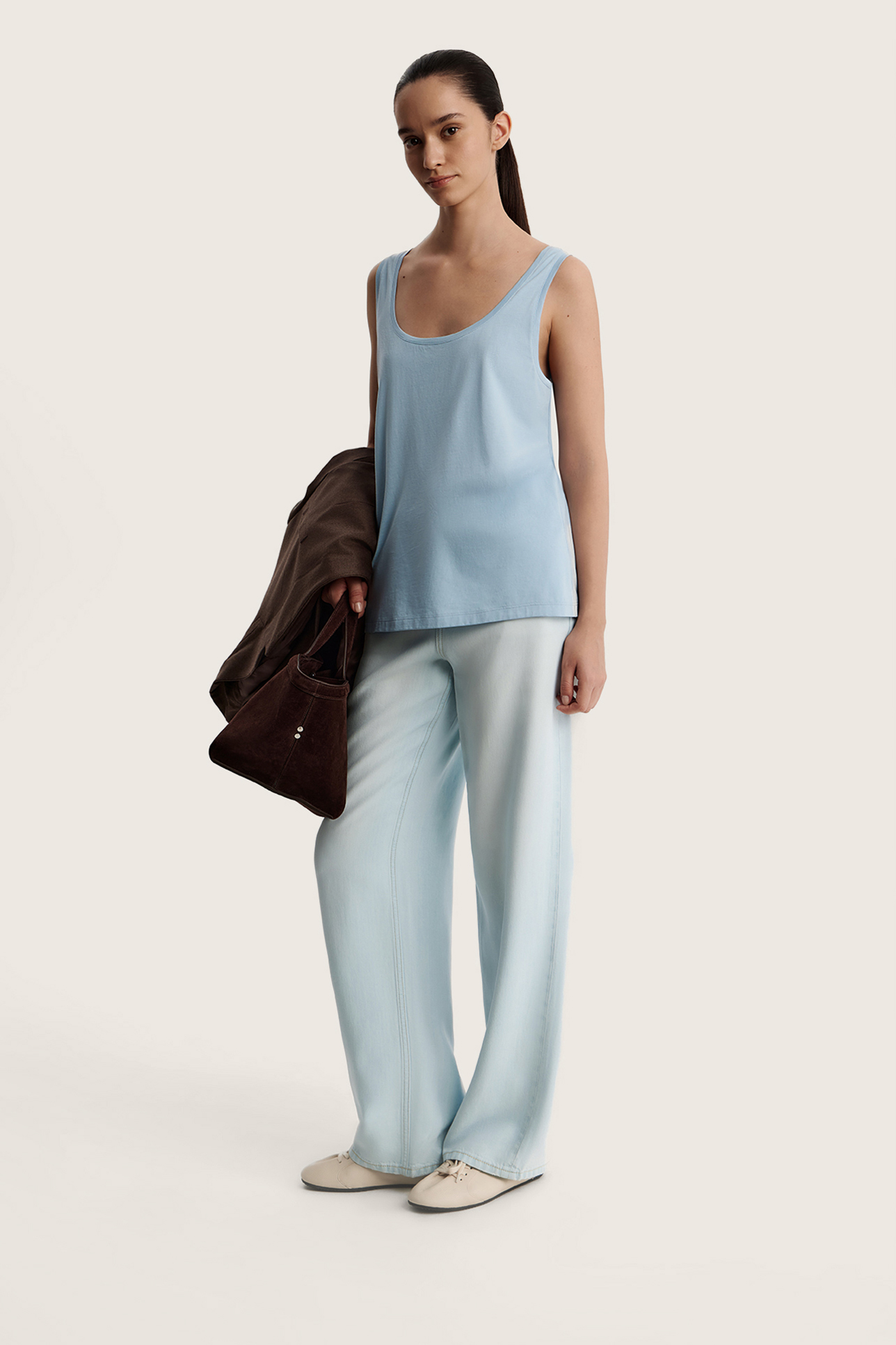 

Топ свободный из тенселя и хлопка, XXS