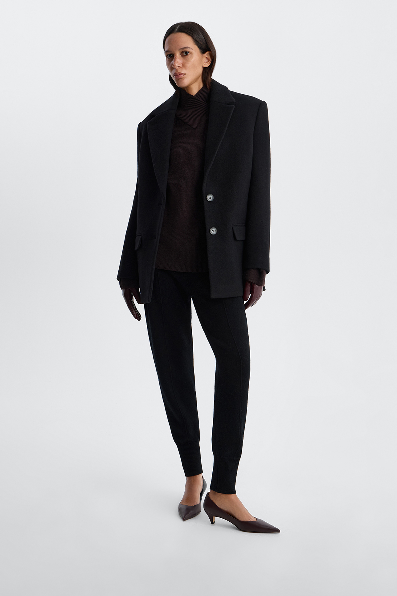 

Свитер из шерсти мериноса шоколадного цвета, XS