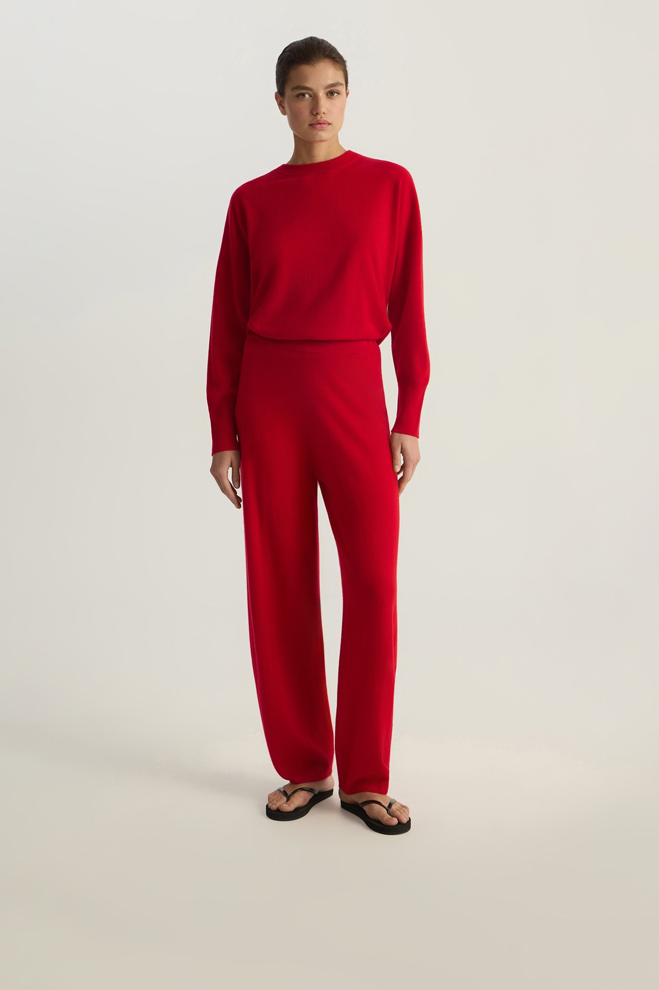 

Брюки из кашемира красного цвета, S