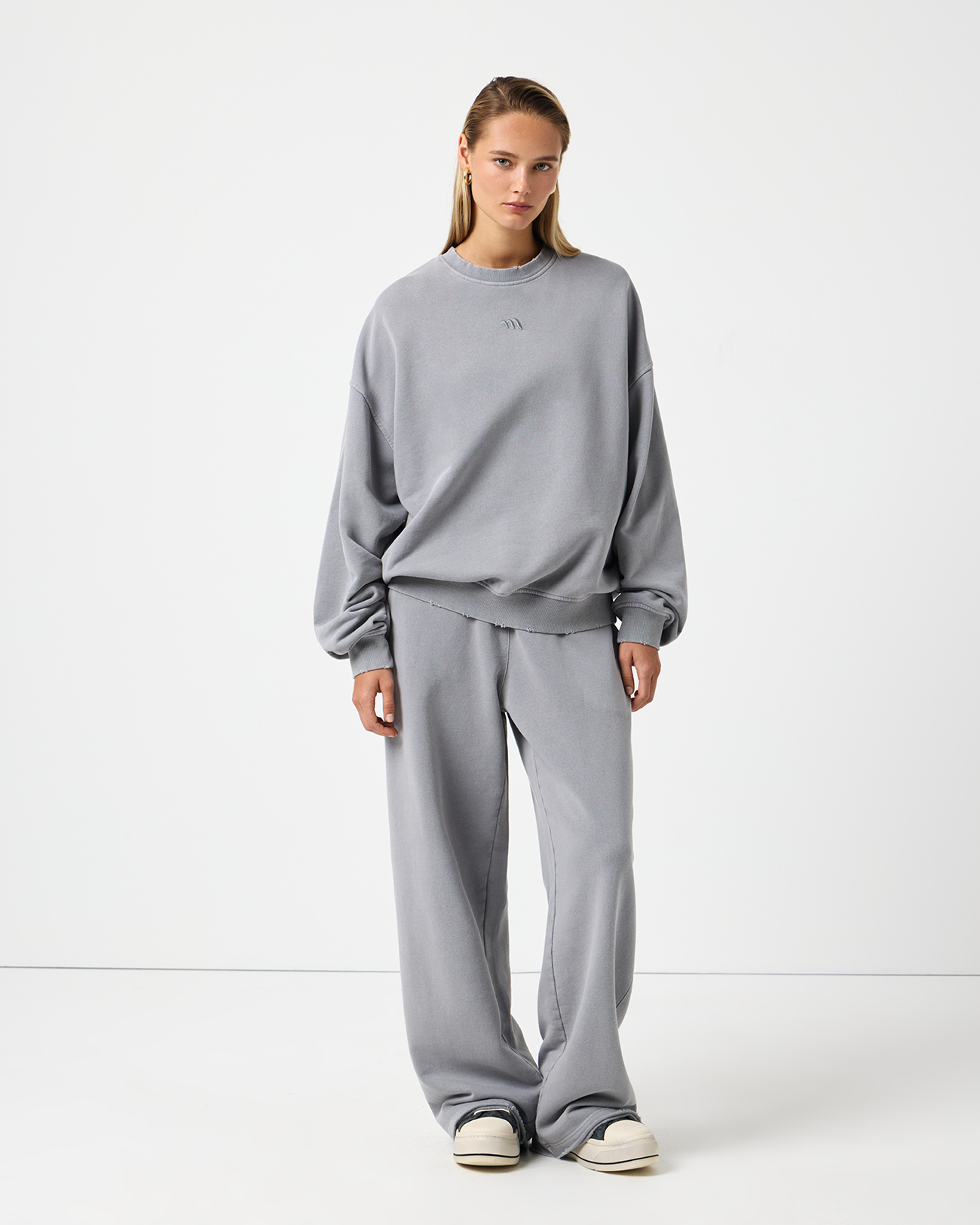 

Толстовка с эффектом варки и вышивкой голубого цвета, XS