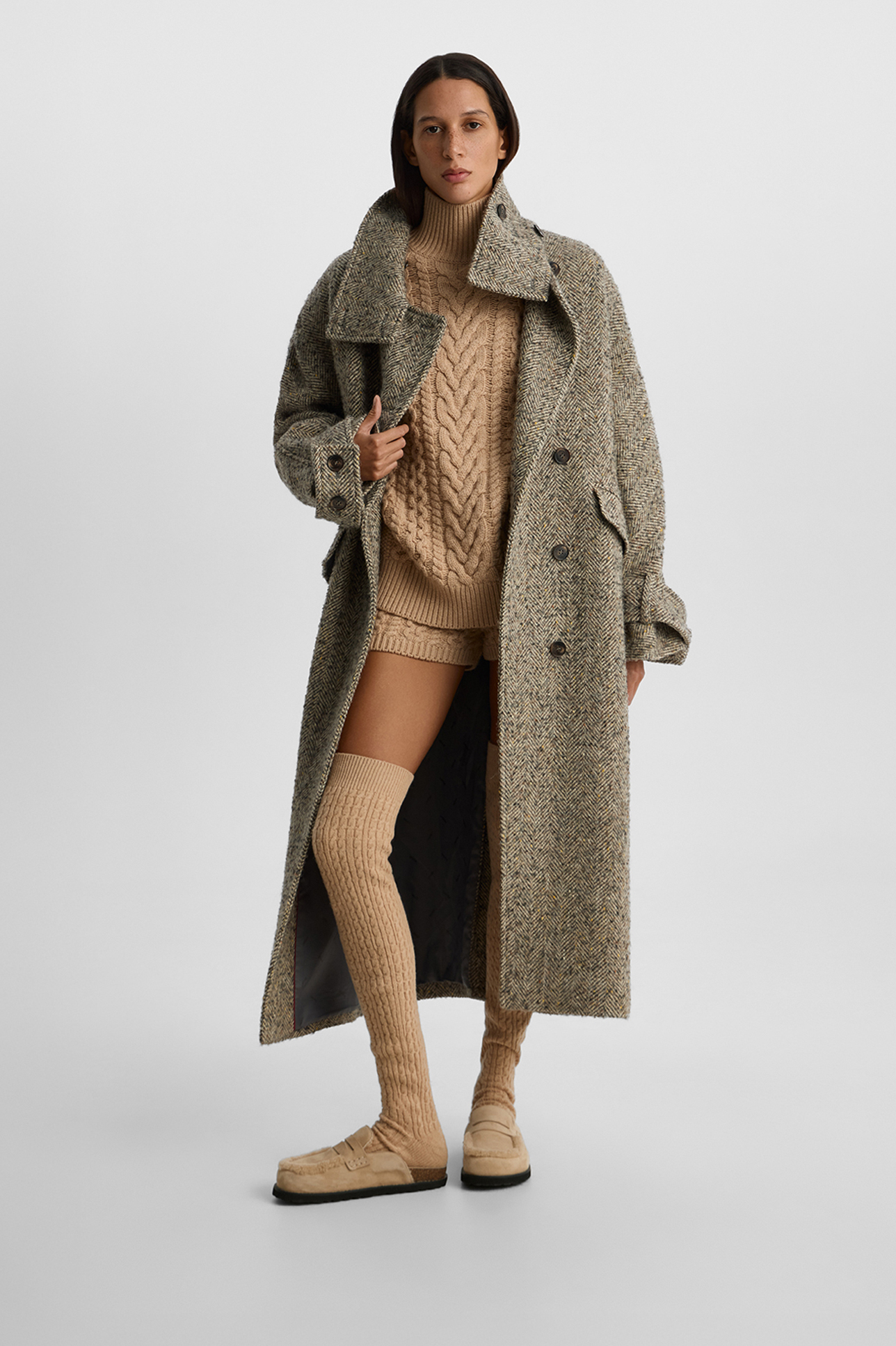 

Шорты с косами бежевого цвета, S