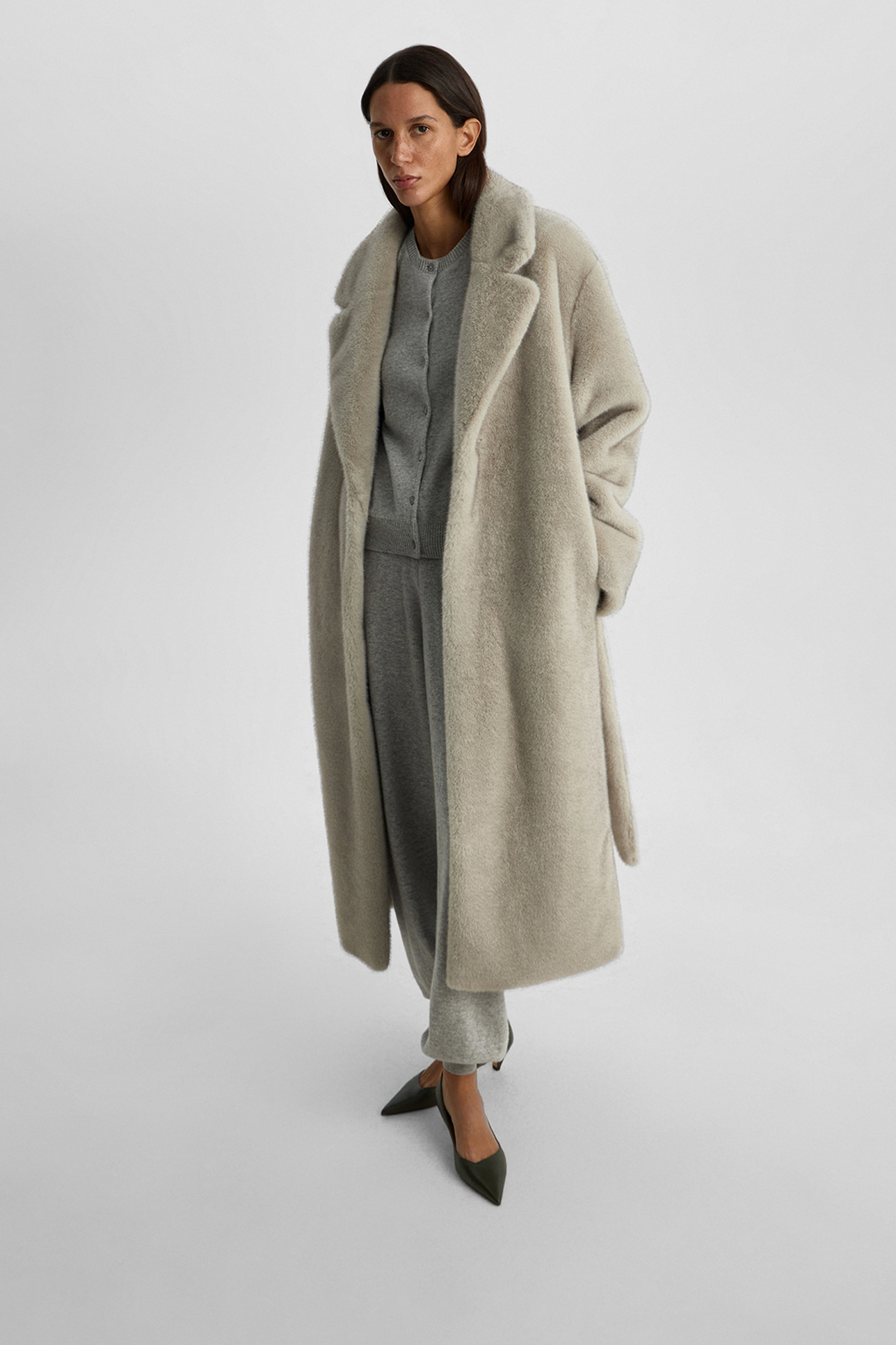 

Кардиган из шерсти с добавлением кашемира светло-серого цвета, S