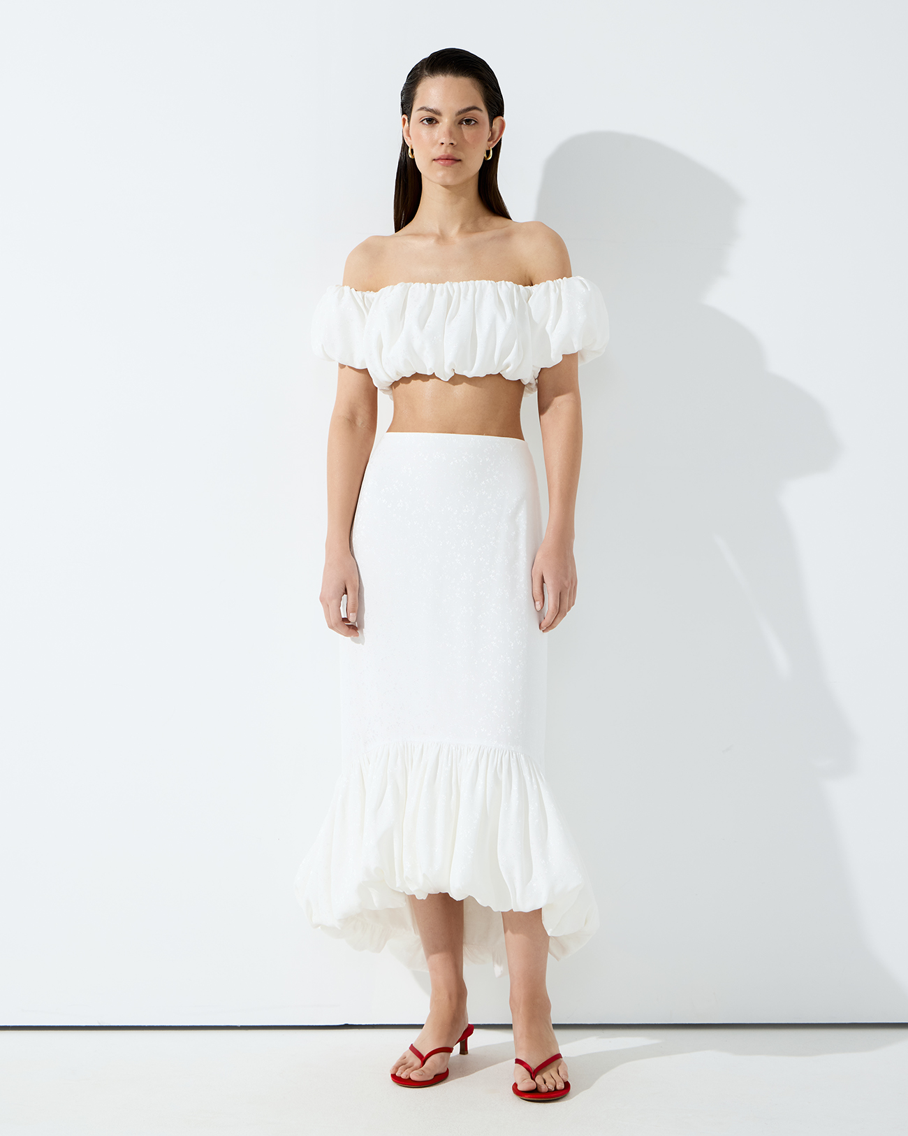 

Юбка миди баллон белого цвета, XS