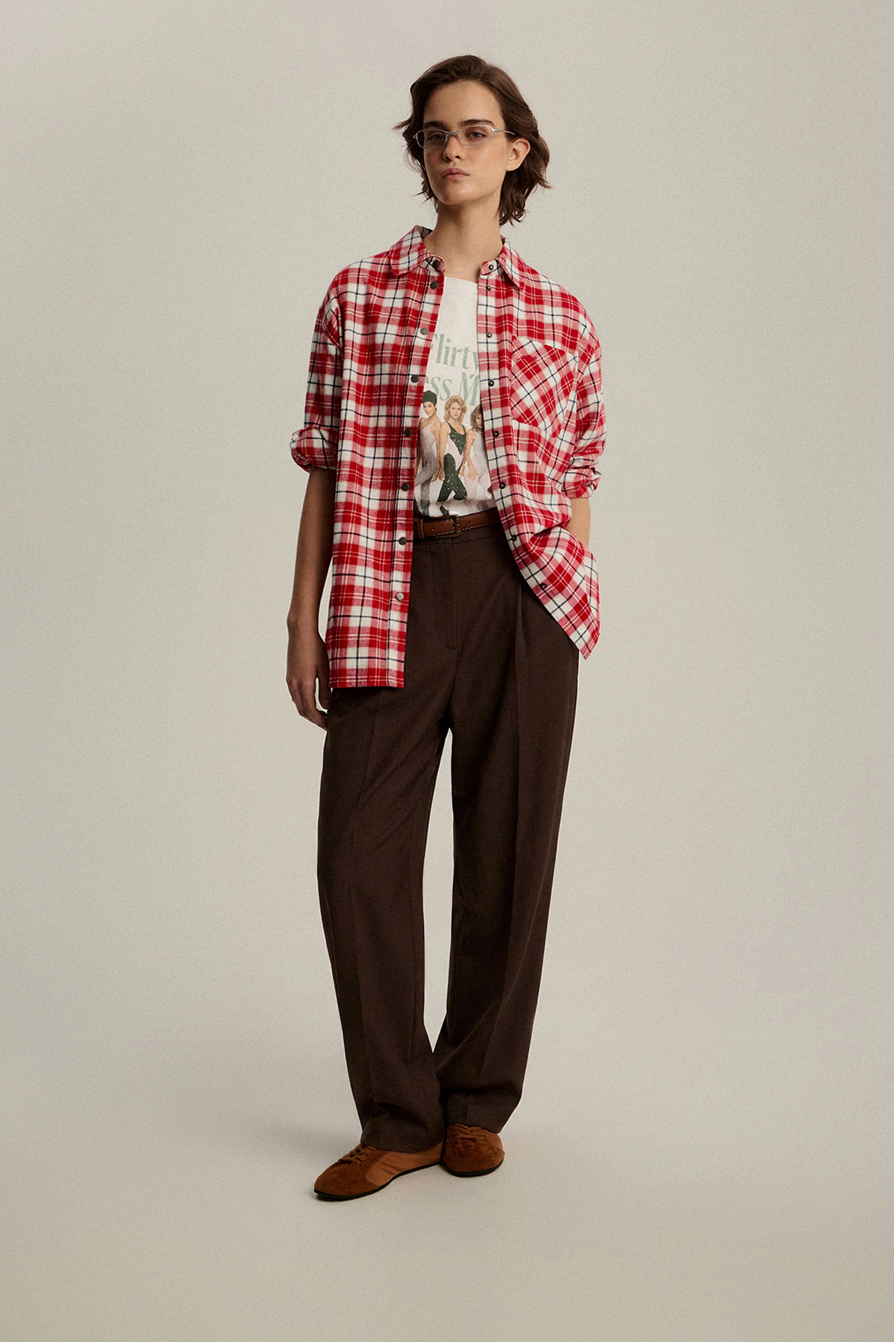 

Рубашка в клетку из хлопка, XS