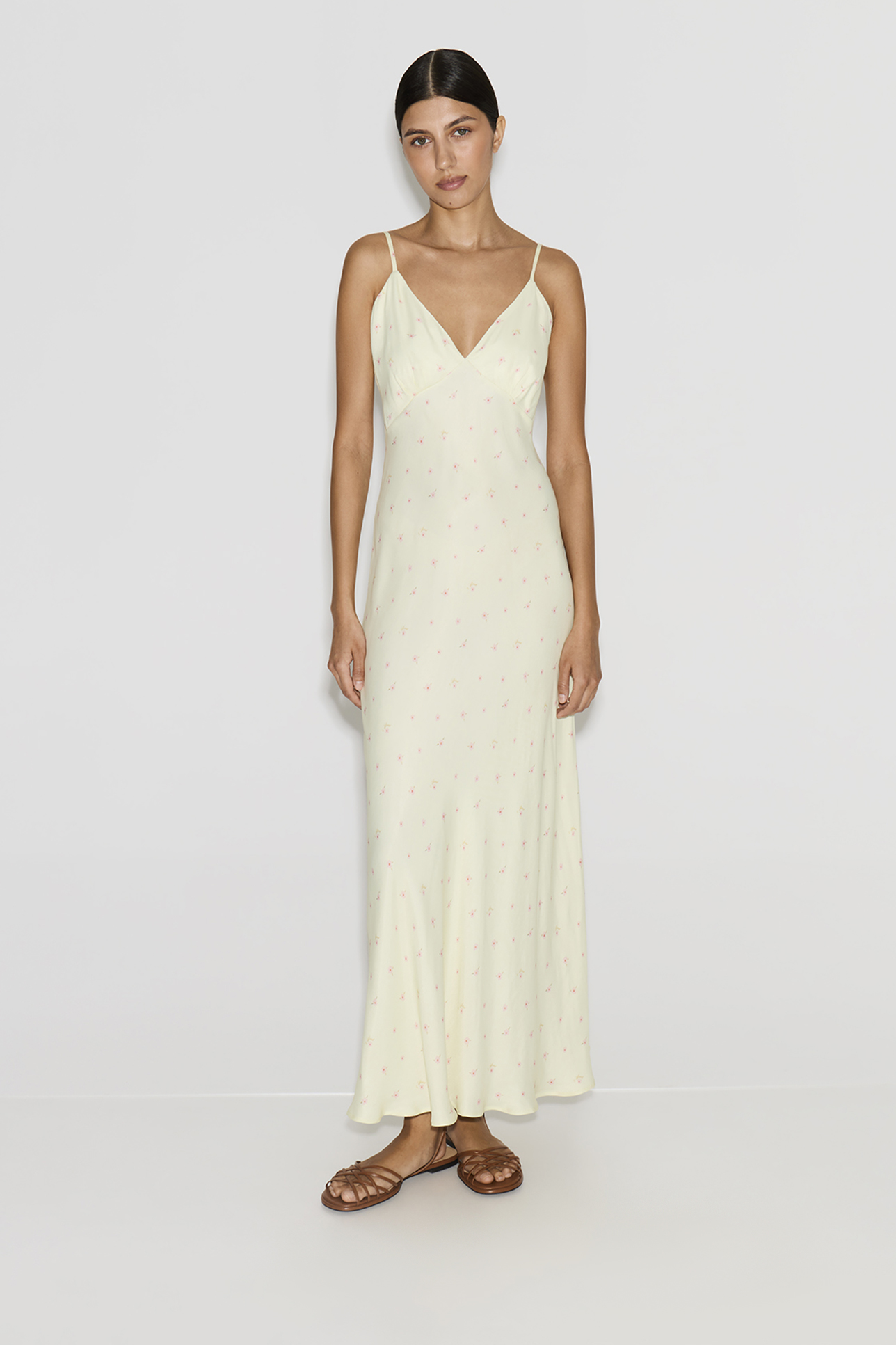 

Платье-комбинация с принтом желтого цвета, XS