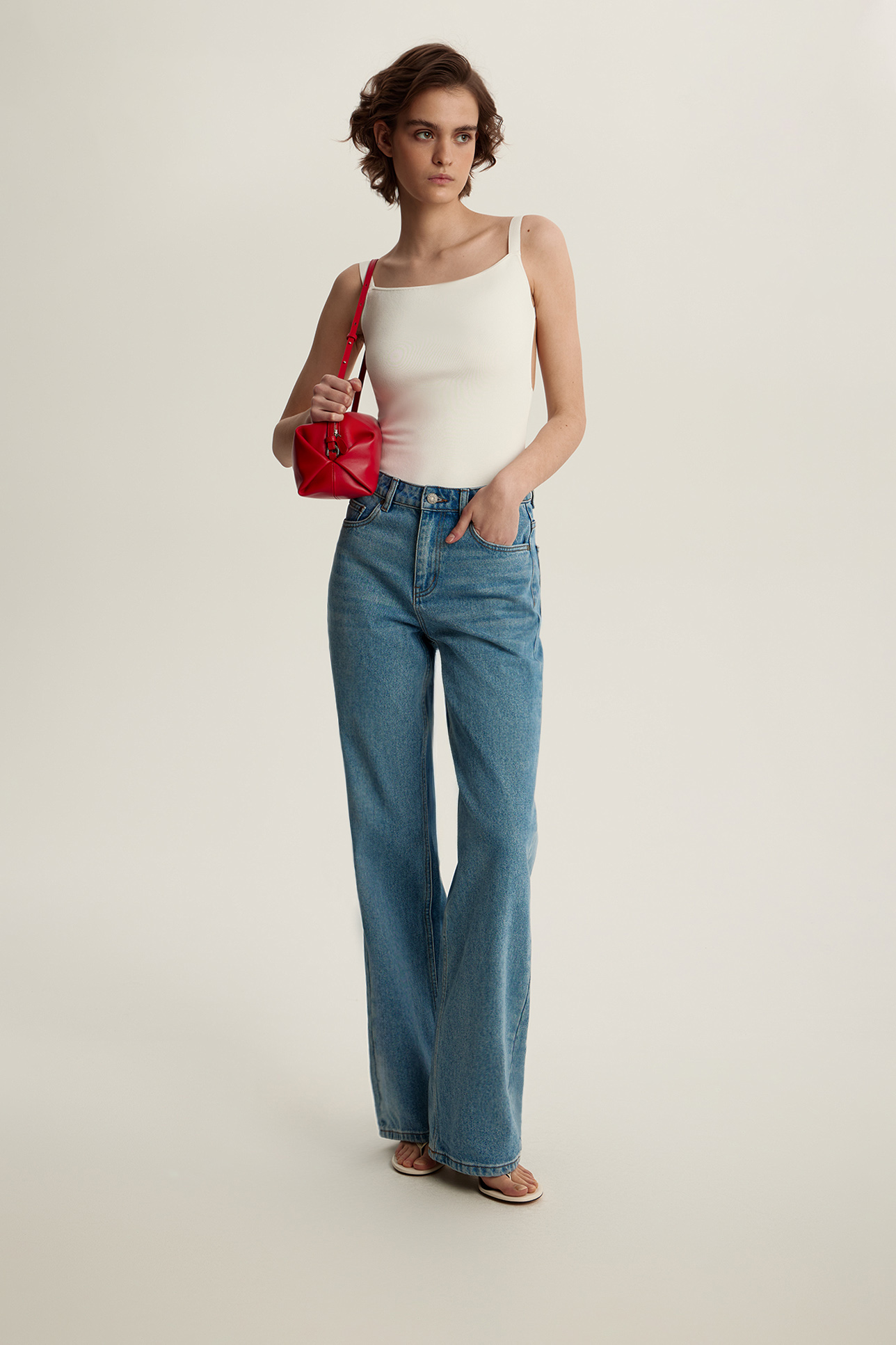 

Джинсы широкие с высокой посадкой WL100, 24/32