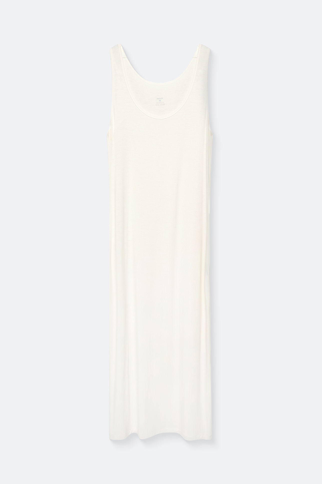 

Платье-майка из тонкого трикотажа молочного цвета, S