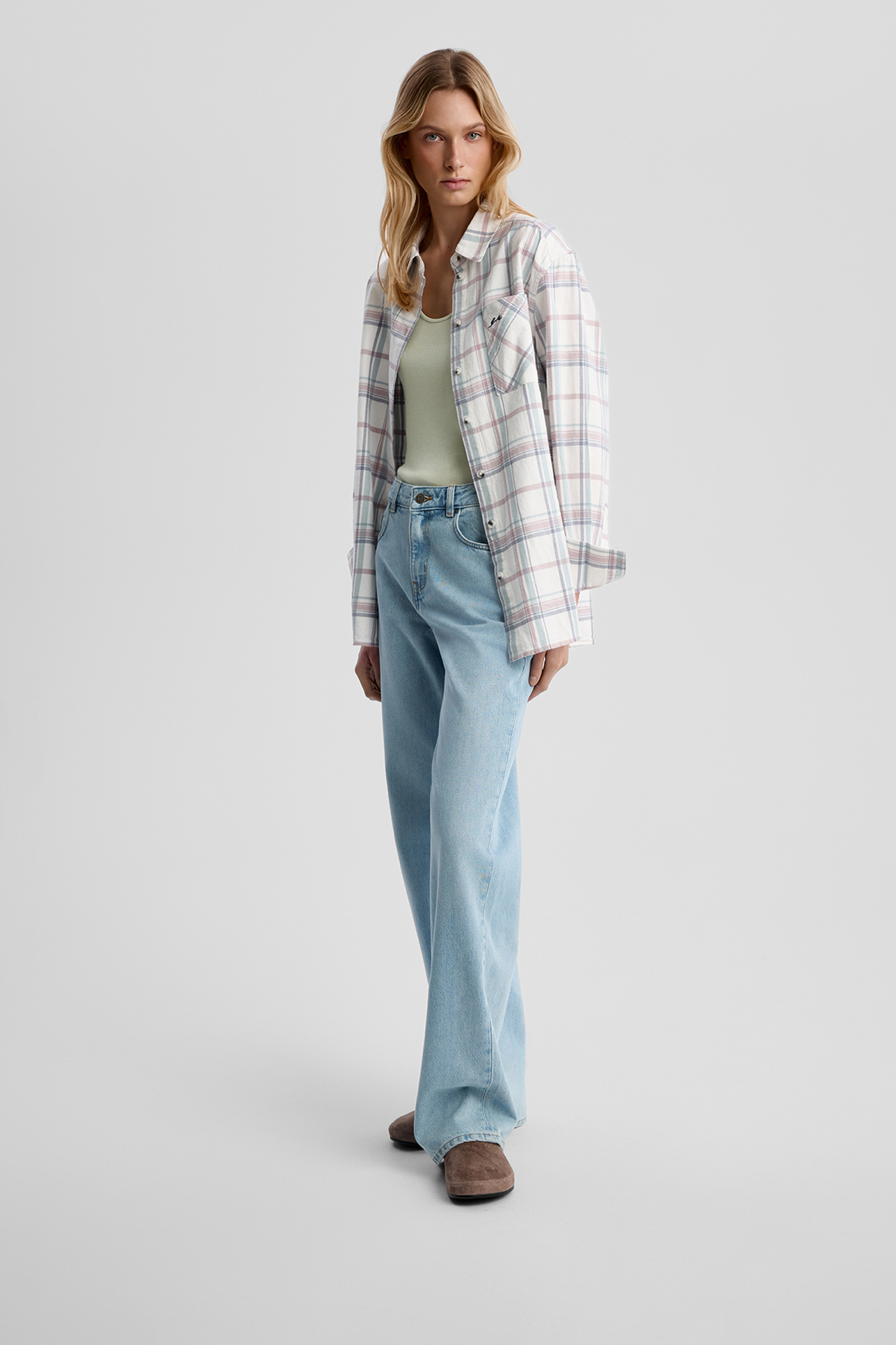 

Свободная рубашка в клетку, XS