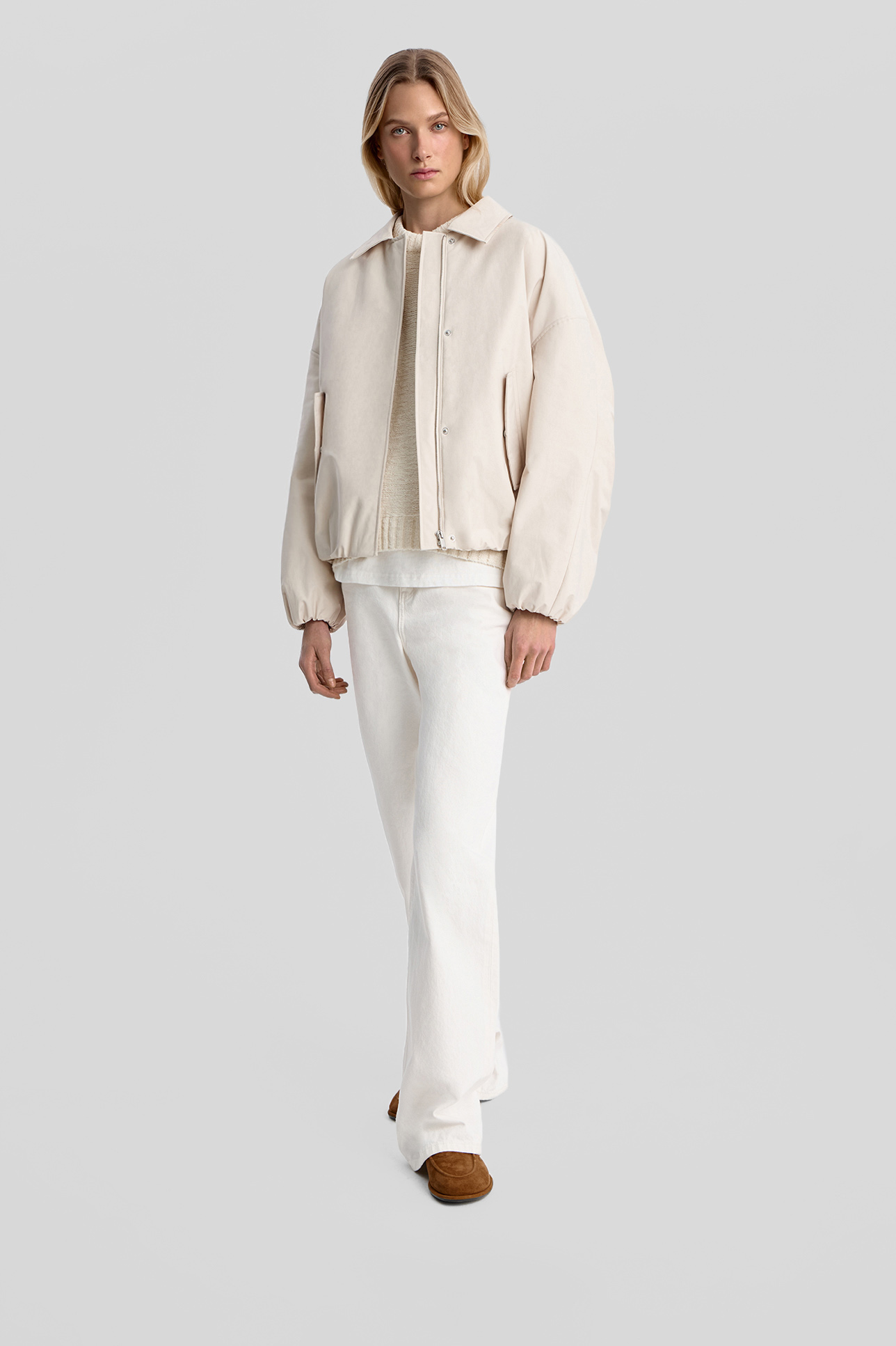 

Утепленный бомбер с акцентным воротником, XXS