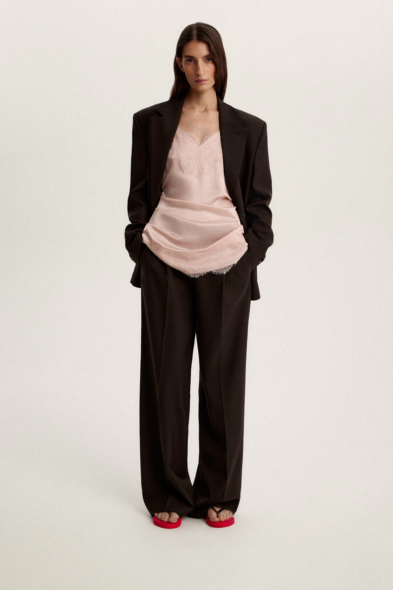 

Брюки со стрелками шоколадного цвета, XXS