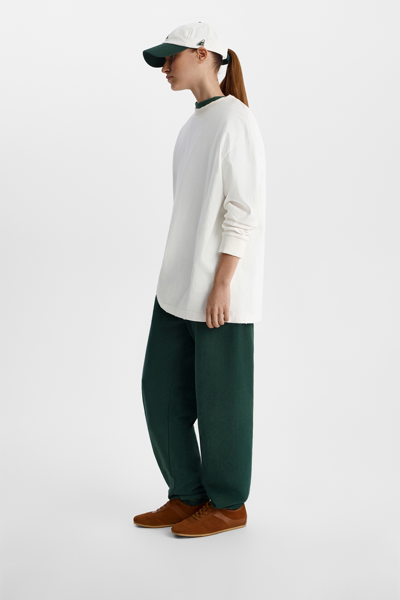 

Лонгслив с эффектом варки молочного цвета, S