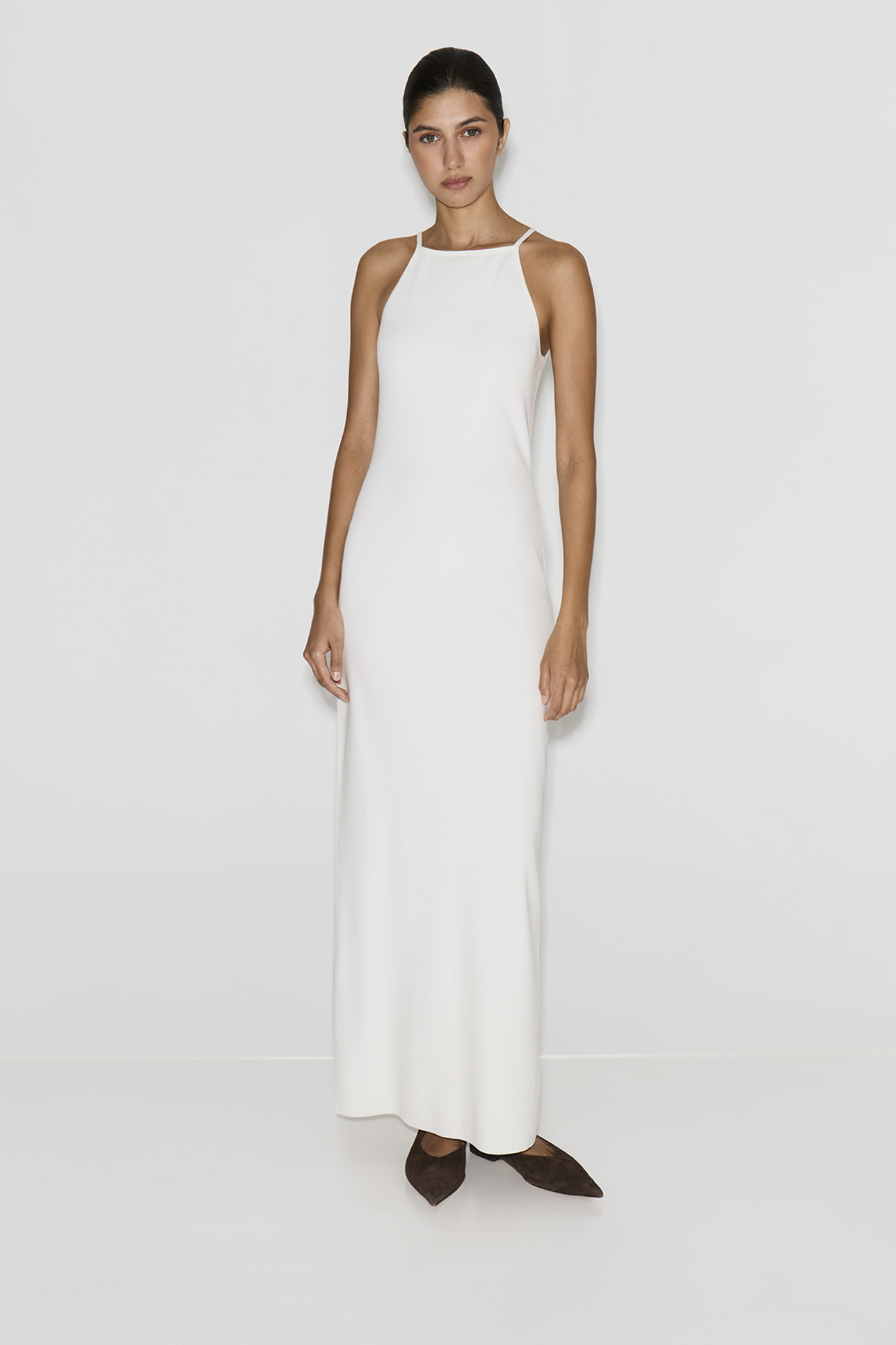 

Платье миди из вискозы молочного цвета, S