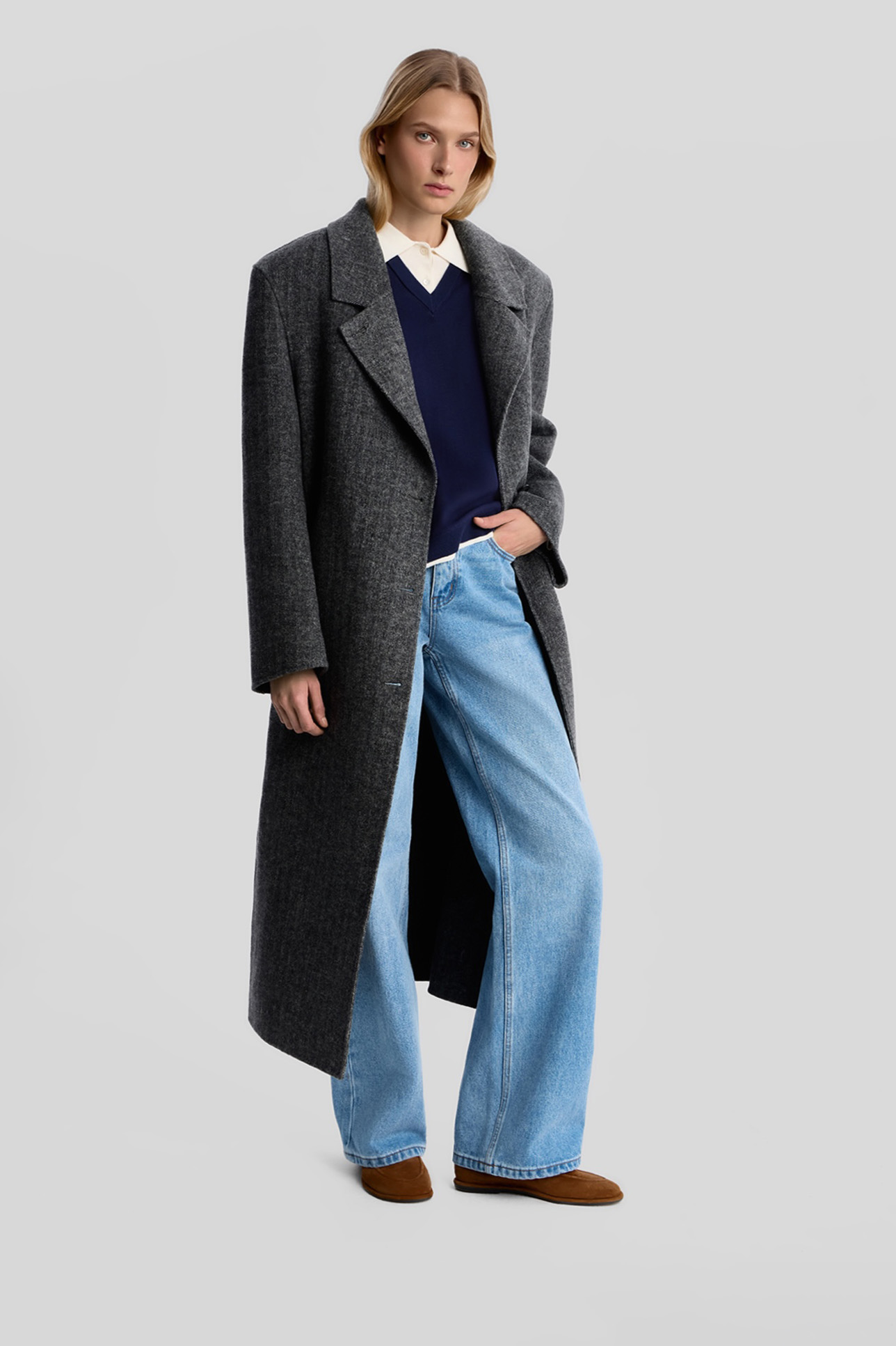 

Джинсы Wide leg WL100 голубого цвета, 31/30