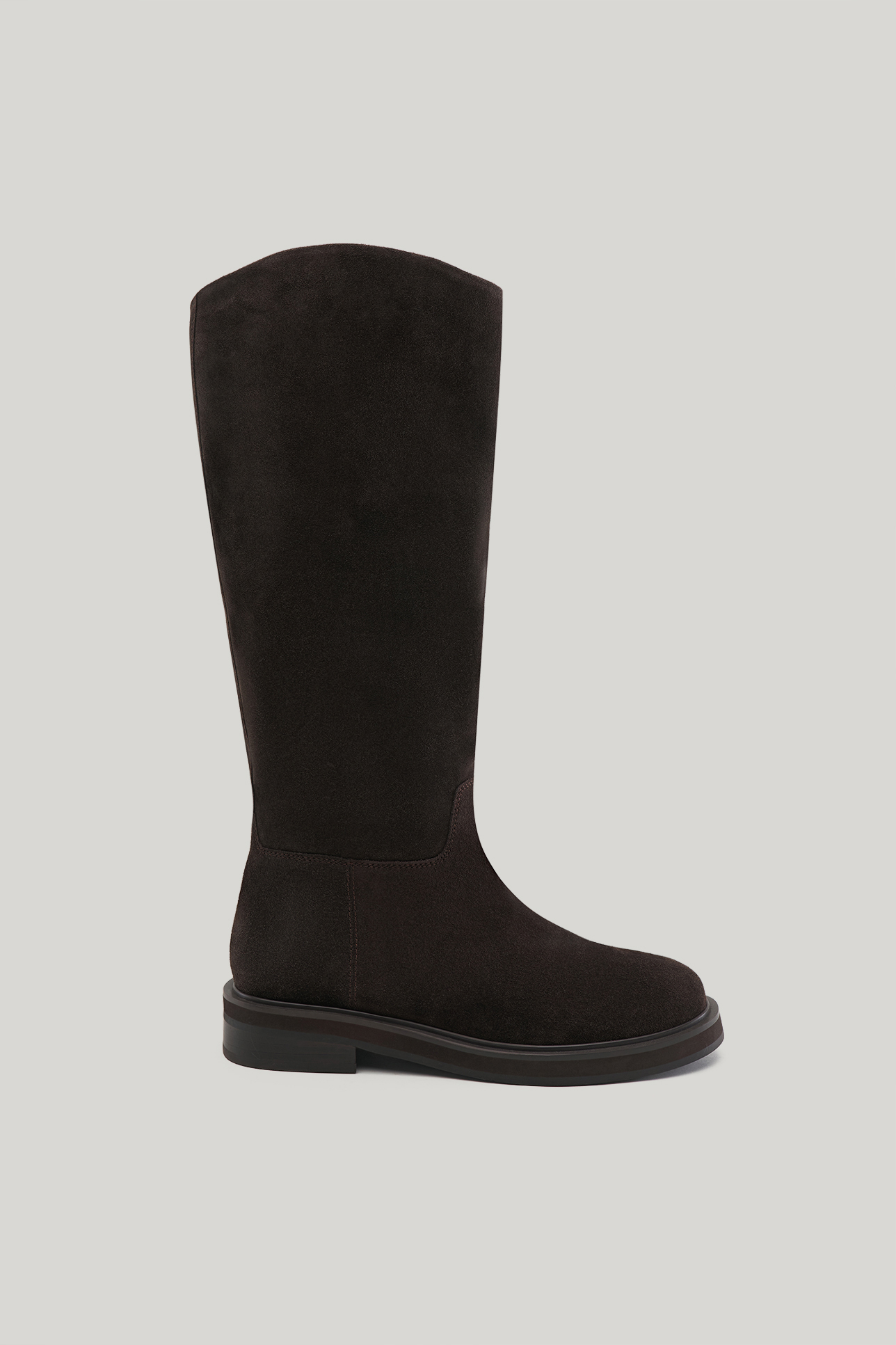 

Сапоги-трубы из замши коричневого цвета, 38