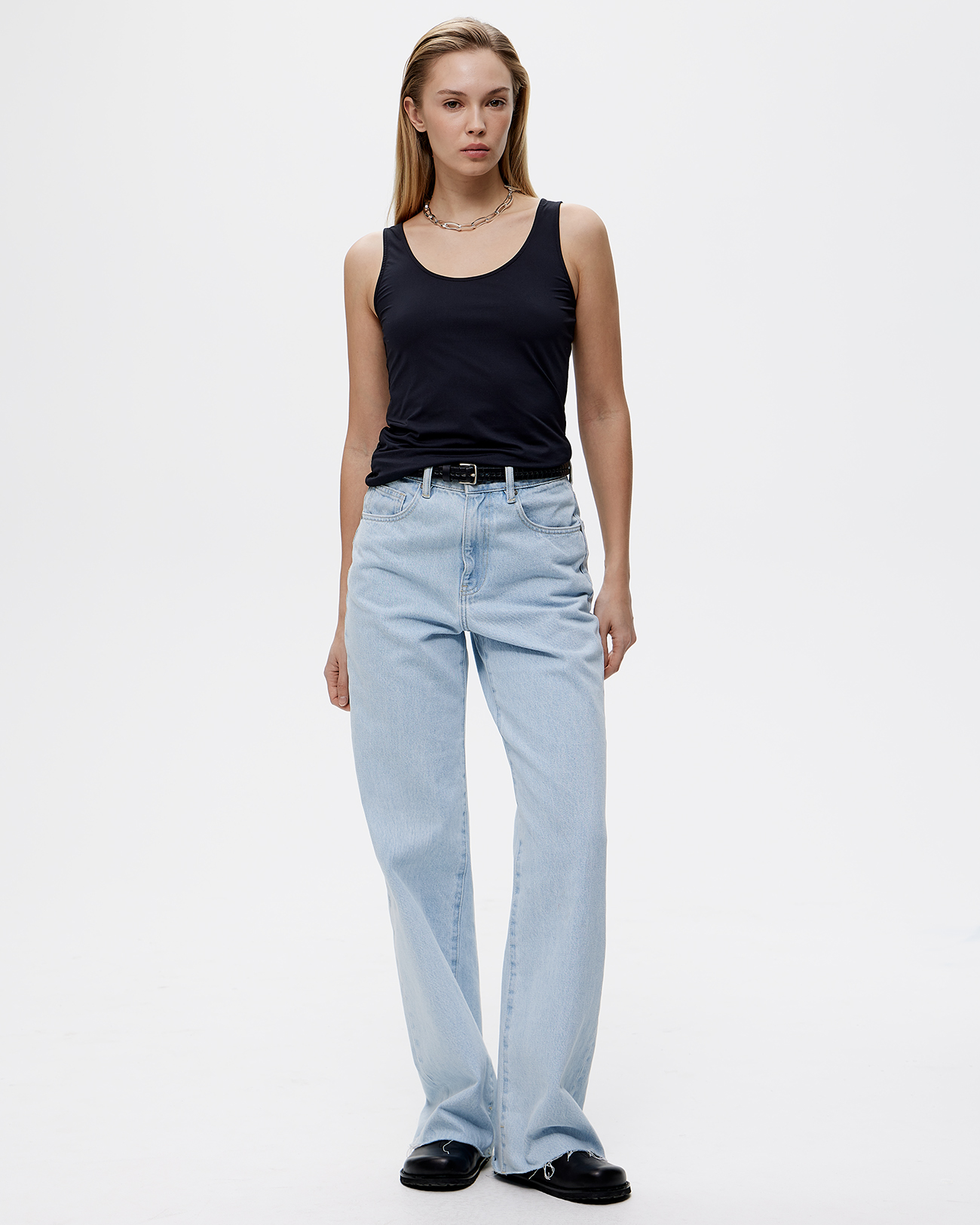 

Майка из тонкого трикотажа черного цвета, XXS