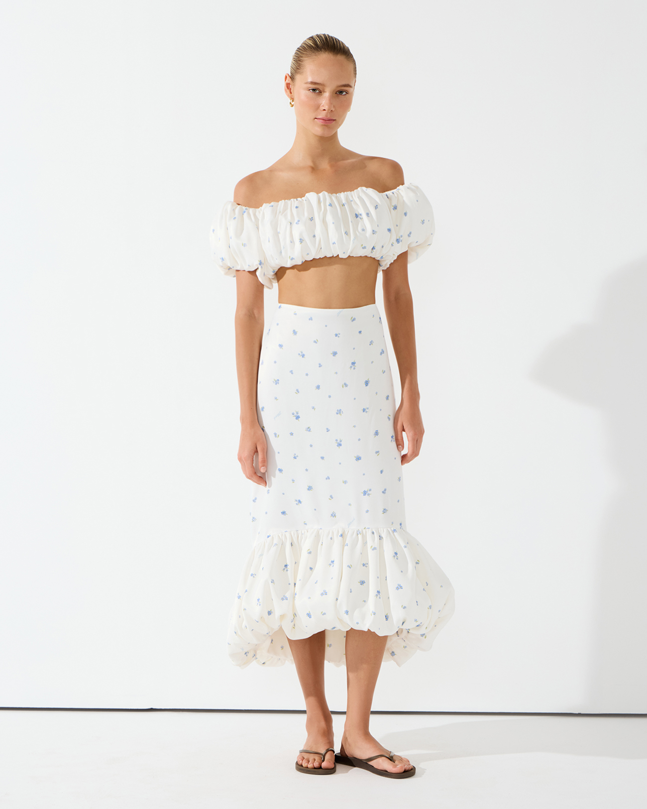 

Топ-баллон голубого цвета, S