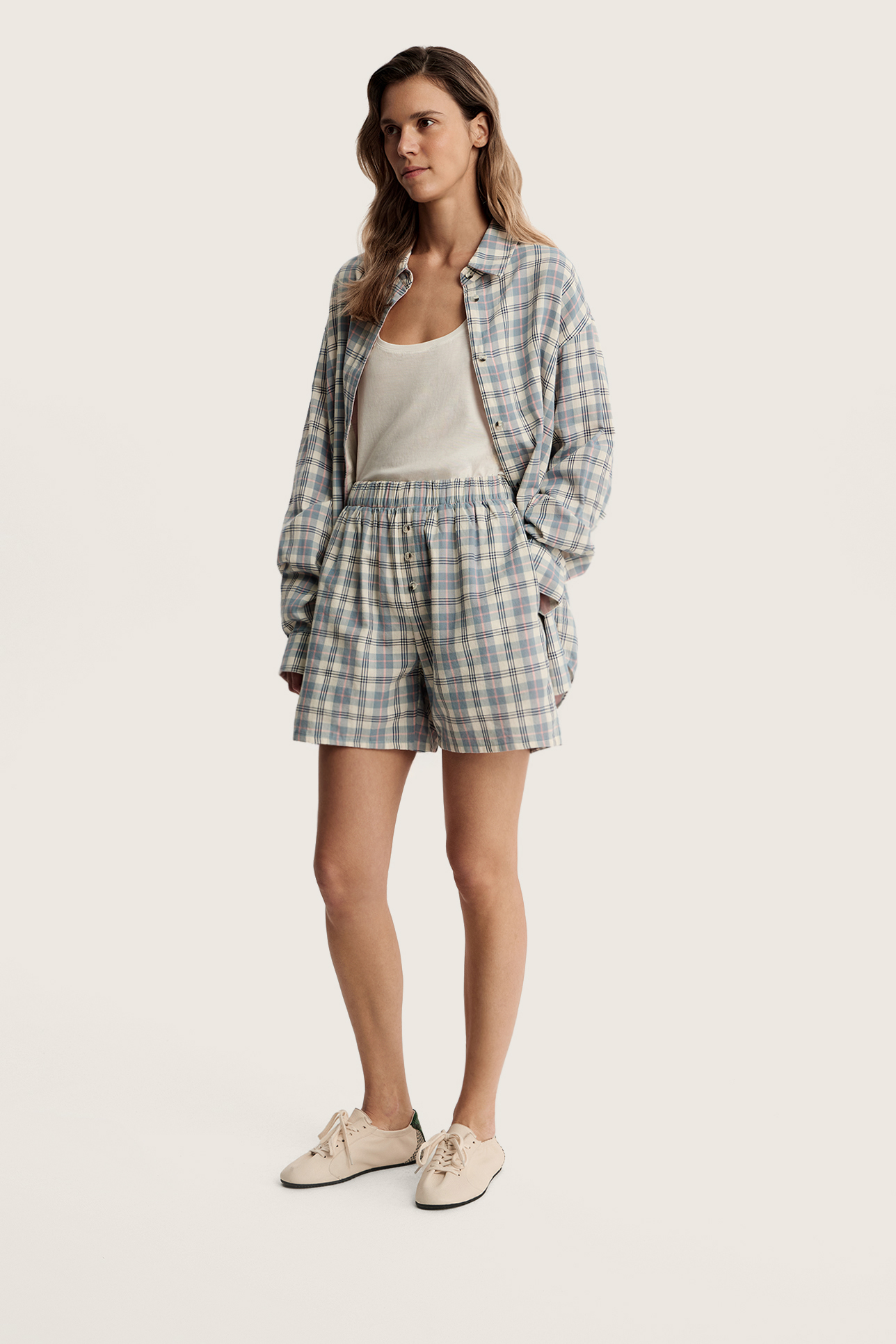 

Рубашка двусторонняя в клетку, XS