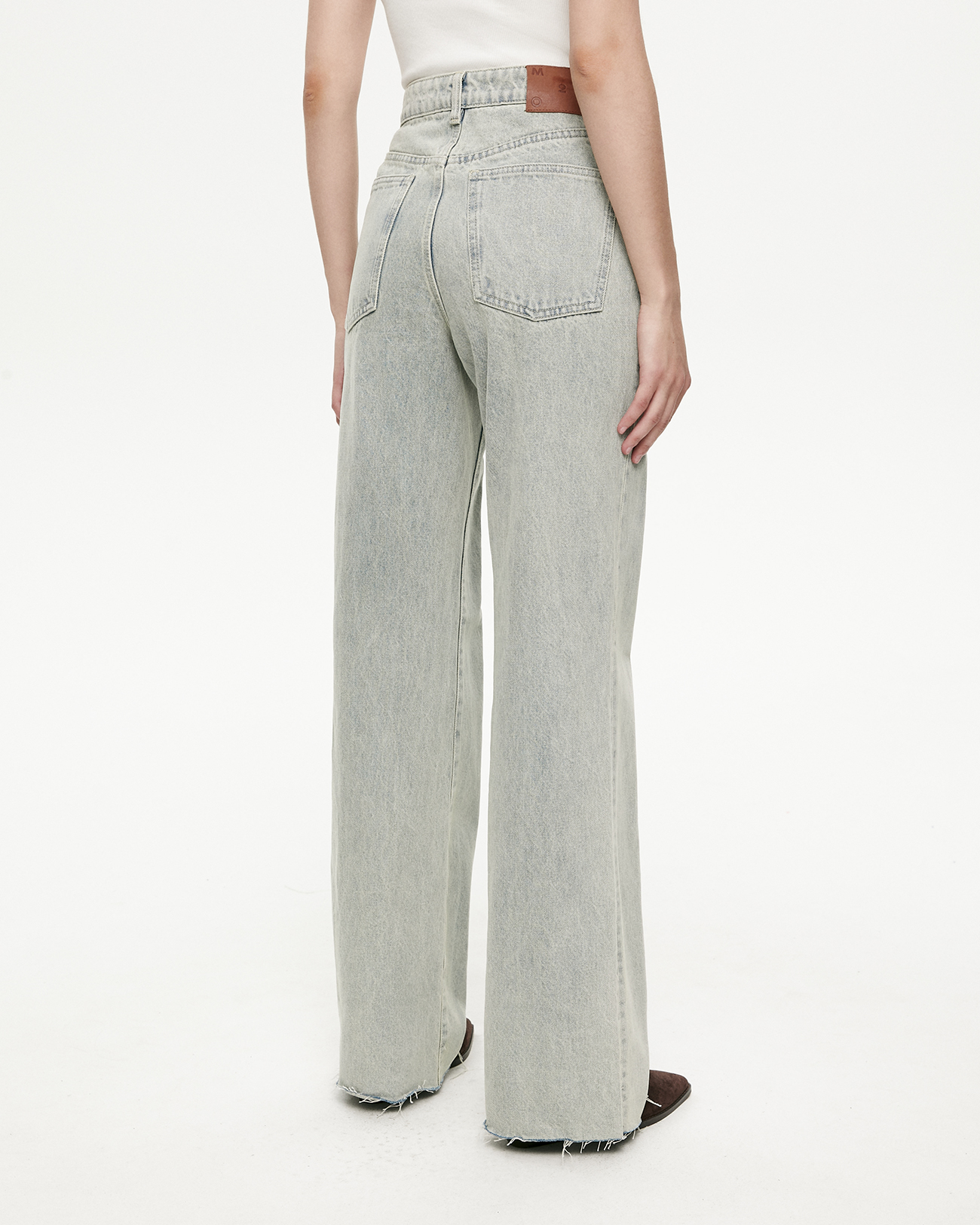 Джинсы Wide leg WL100 с необработанным низом