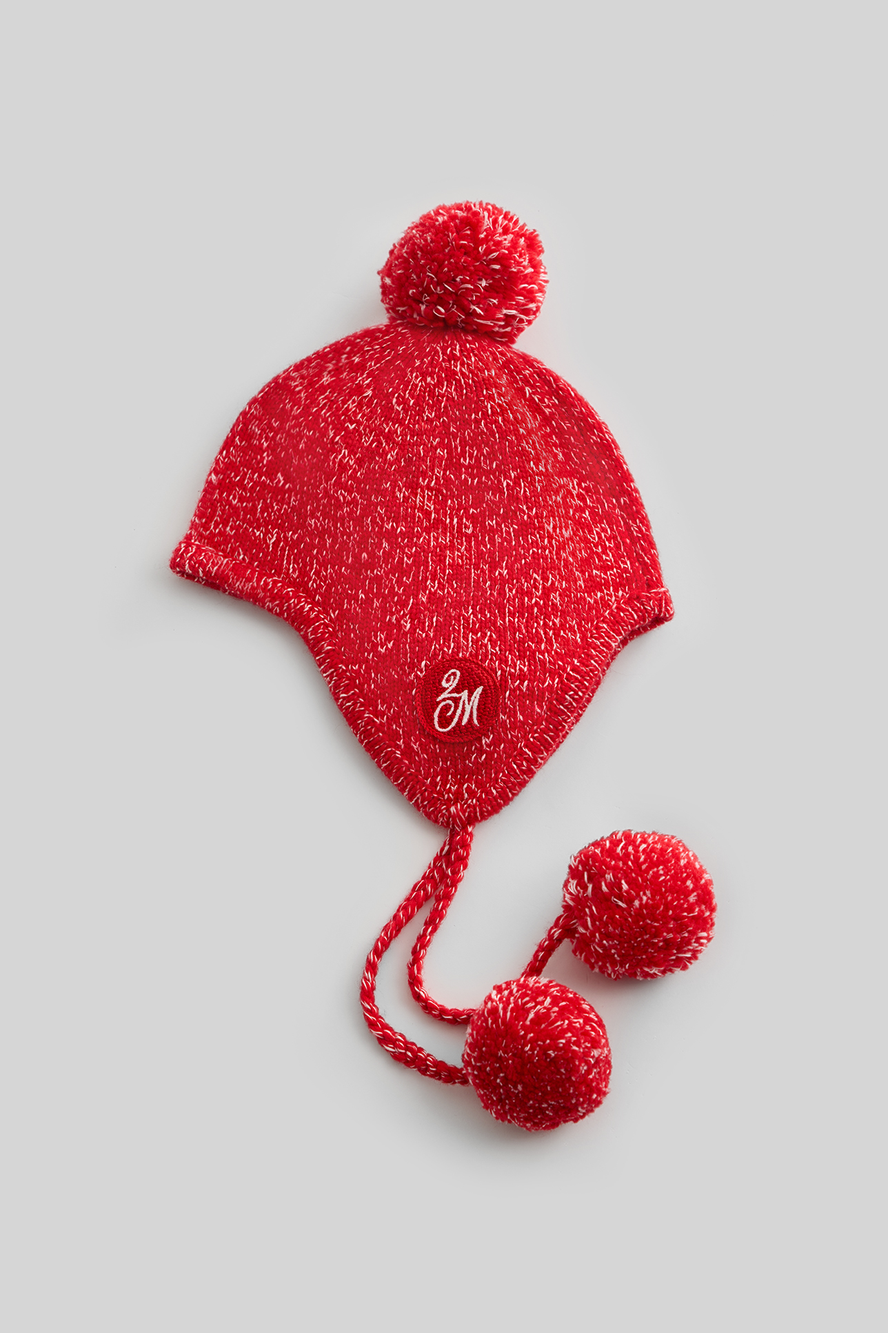 

Шапка меланж с помпоном Not Alone красного цвета, OS