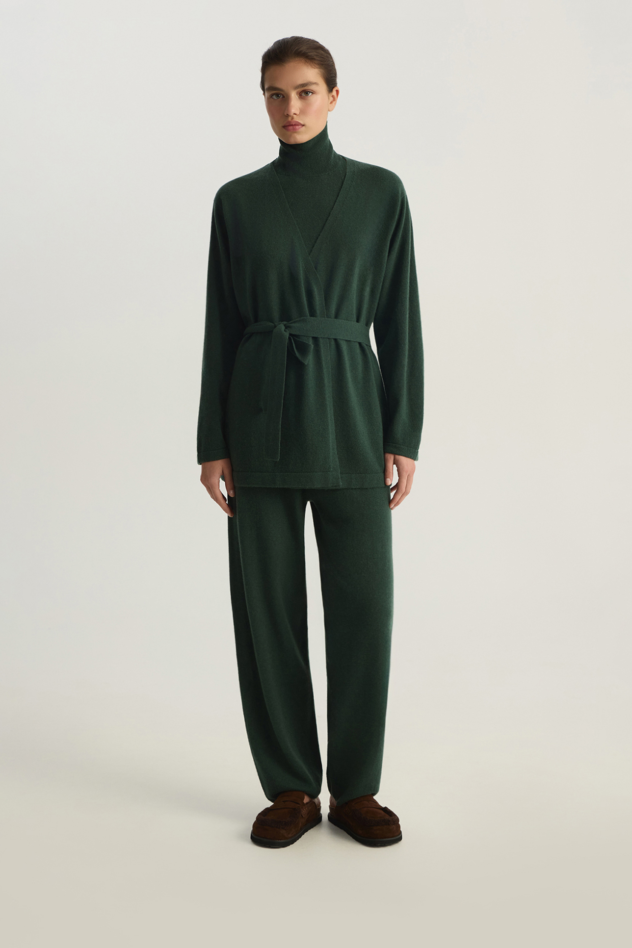 

Кардиган-кимоно из кашемира изумрудного цвета, M