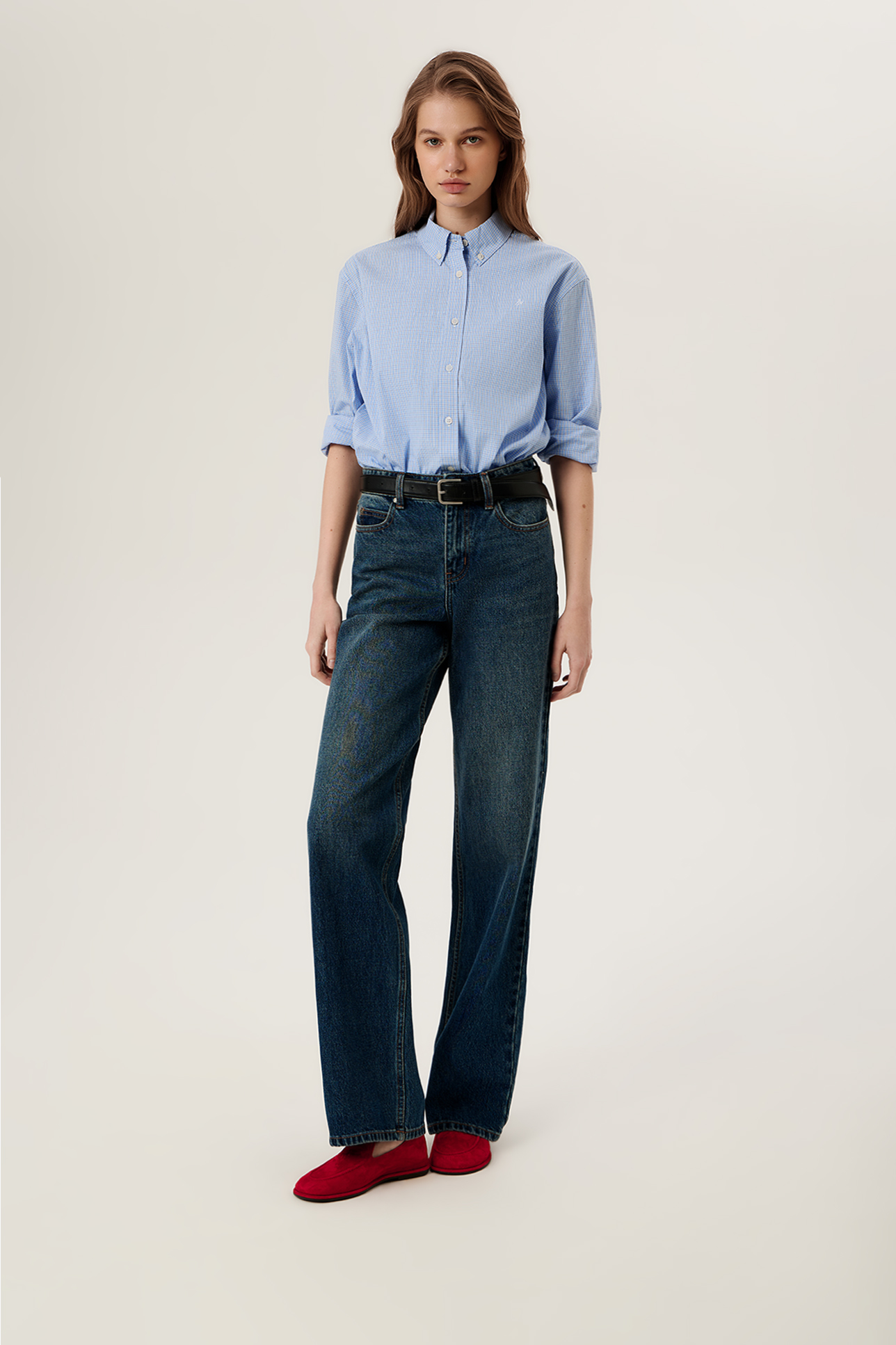 

Джинсы широкие с высокой посадкой WL106, 27/32