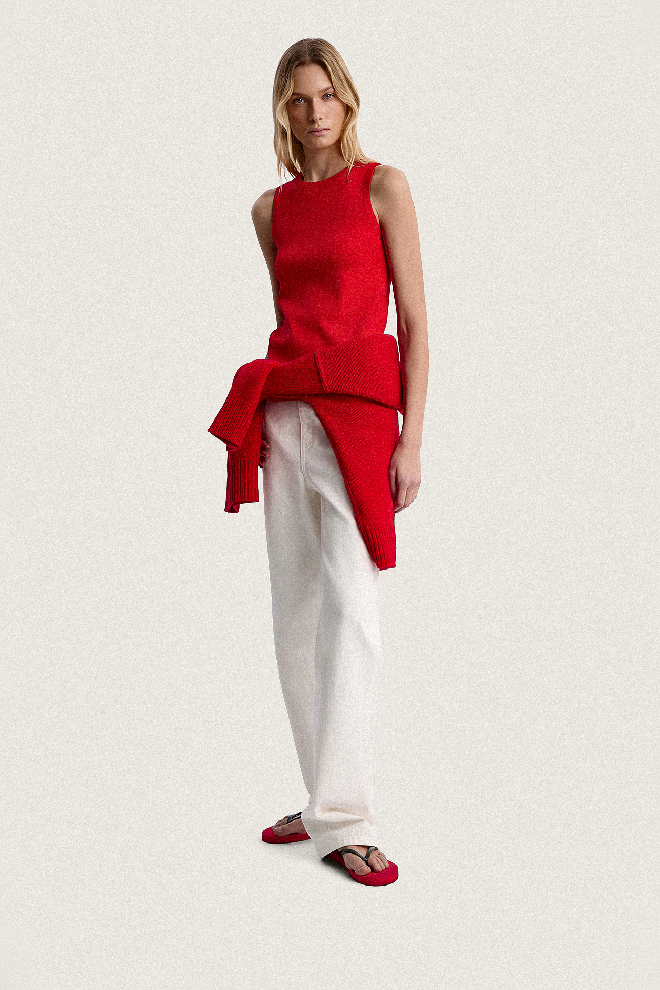 

Майка вязаная в рубчик, S