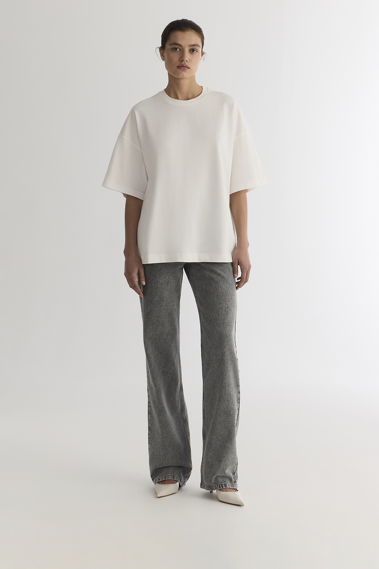 

Футболка оверсайз молочного цвета, XS