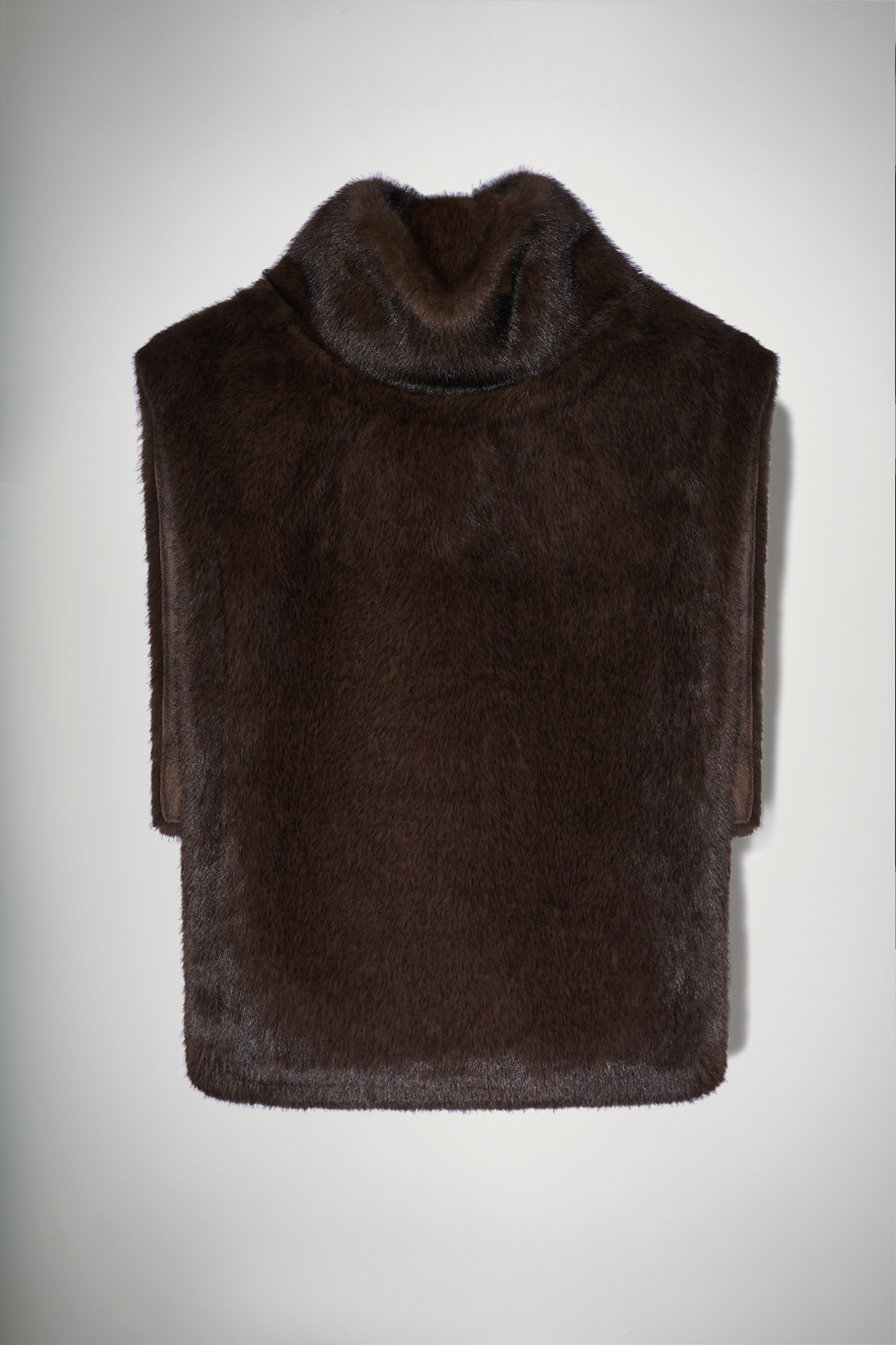 

Манишка из экомеха шоколадного цвета, OS