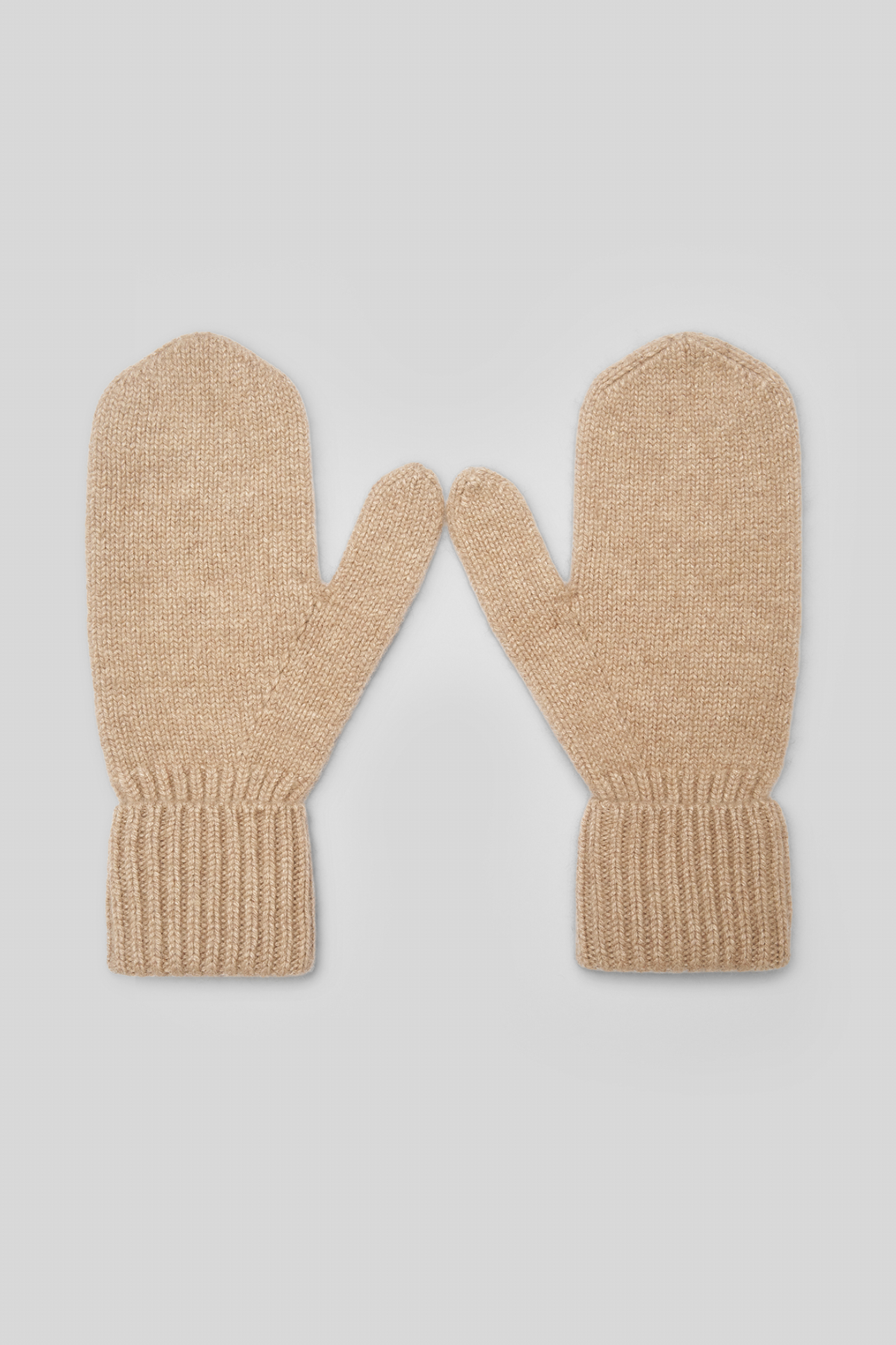 

Варежки с шерстью енота бежевого цвета, OS