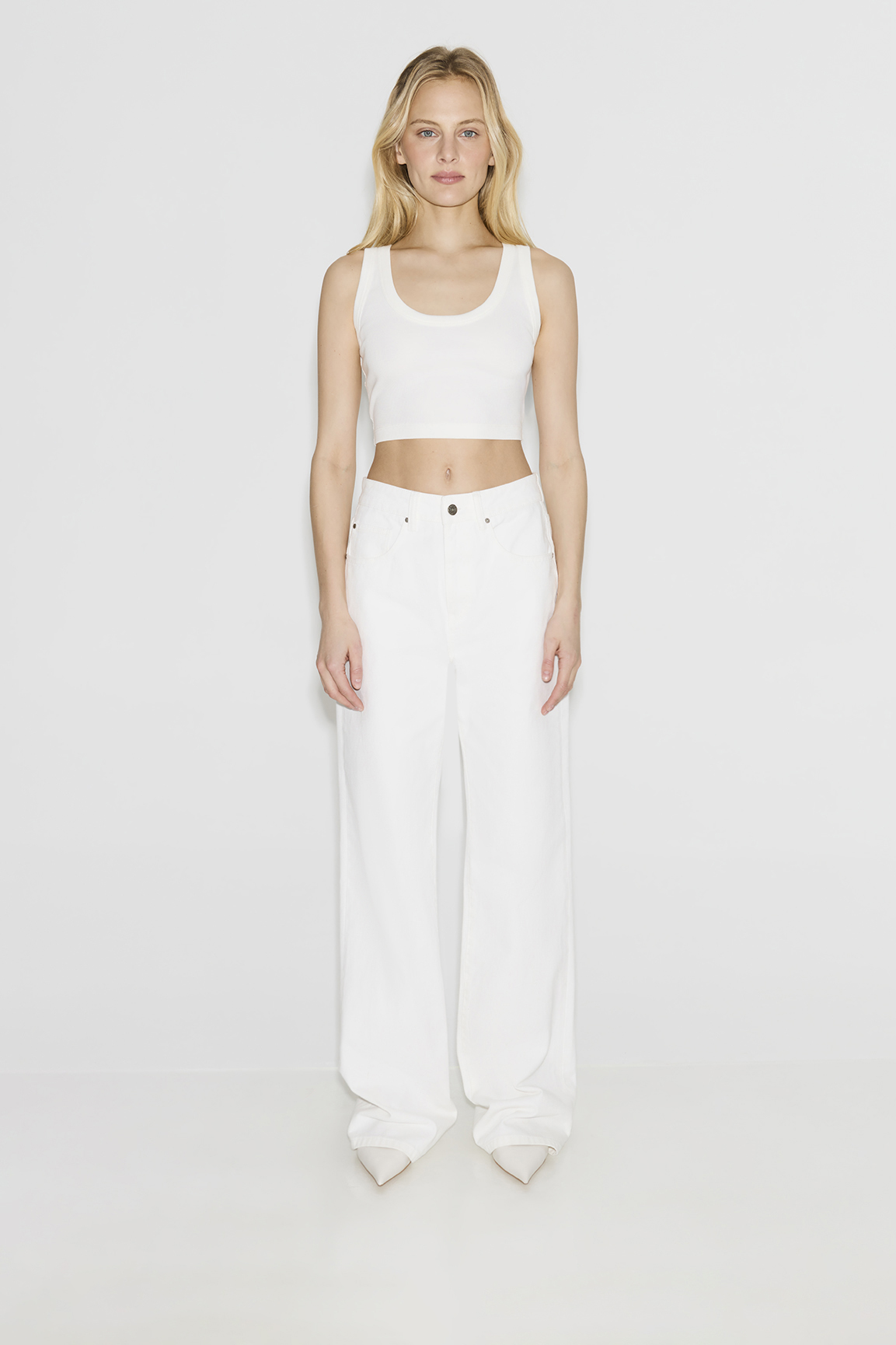 

Джинсы Wide leg WL100 молочного цвета, 25/30