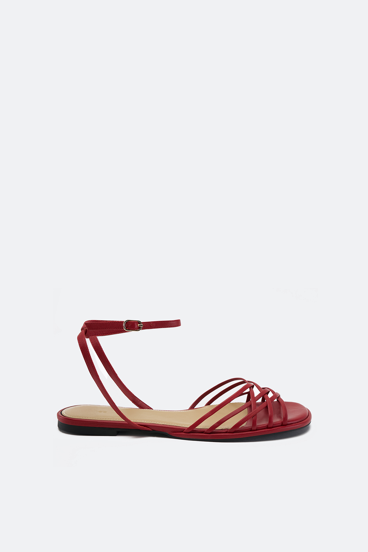 

Сандалии на плоской подошве красного цвета, 39