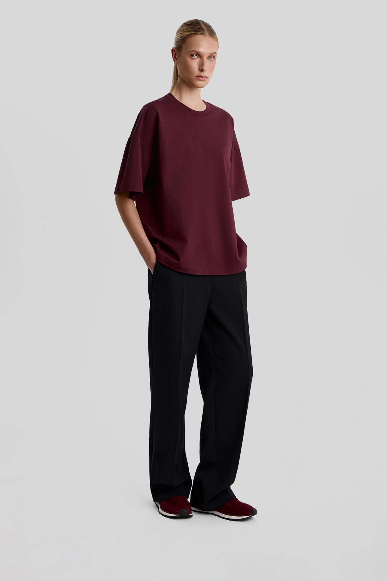 

Футболка оверсайз сливового цвета, XXS