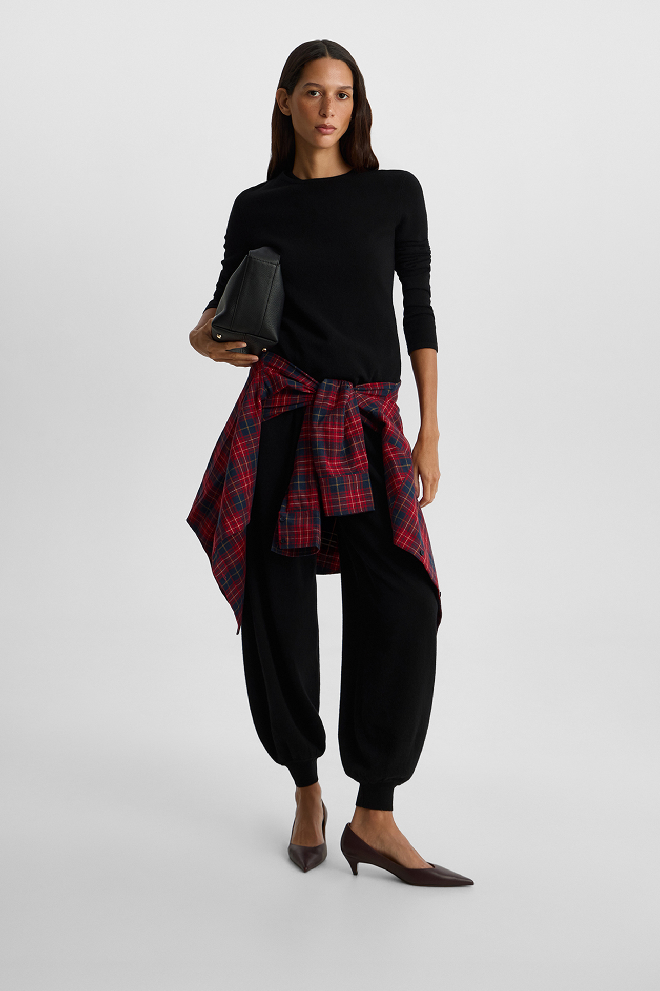 

Лонгслив из шерсти с добавлением кашемира черного цвета, XS