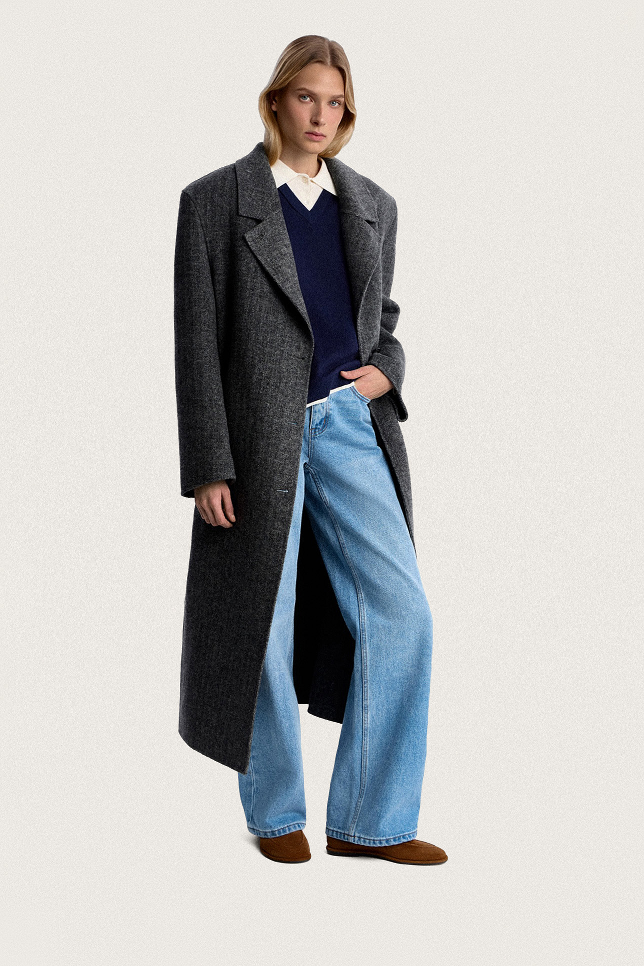 

Джинсы широкие с высокой посадкой WL100, 31/32