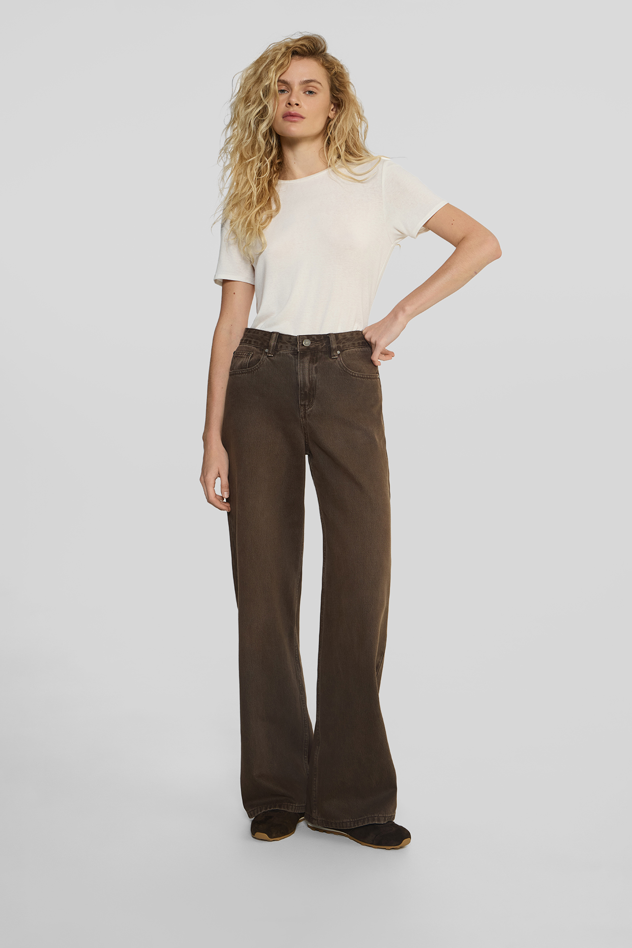 

Джинсы Wide leg WL202 табачного цвета, 29/32