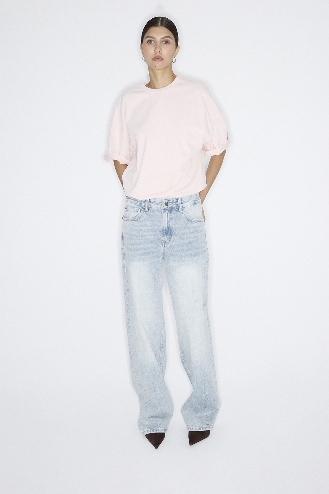 

Футболка оверсайз розового цвета, XS