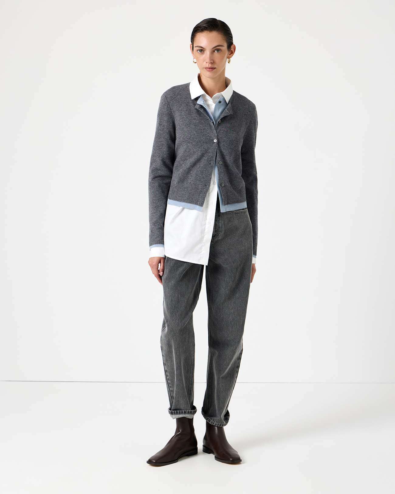 

Кардиган двухслойный серого цвета, XS