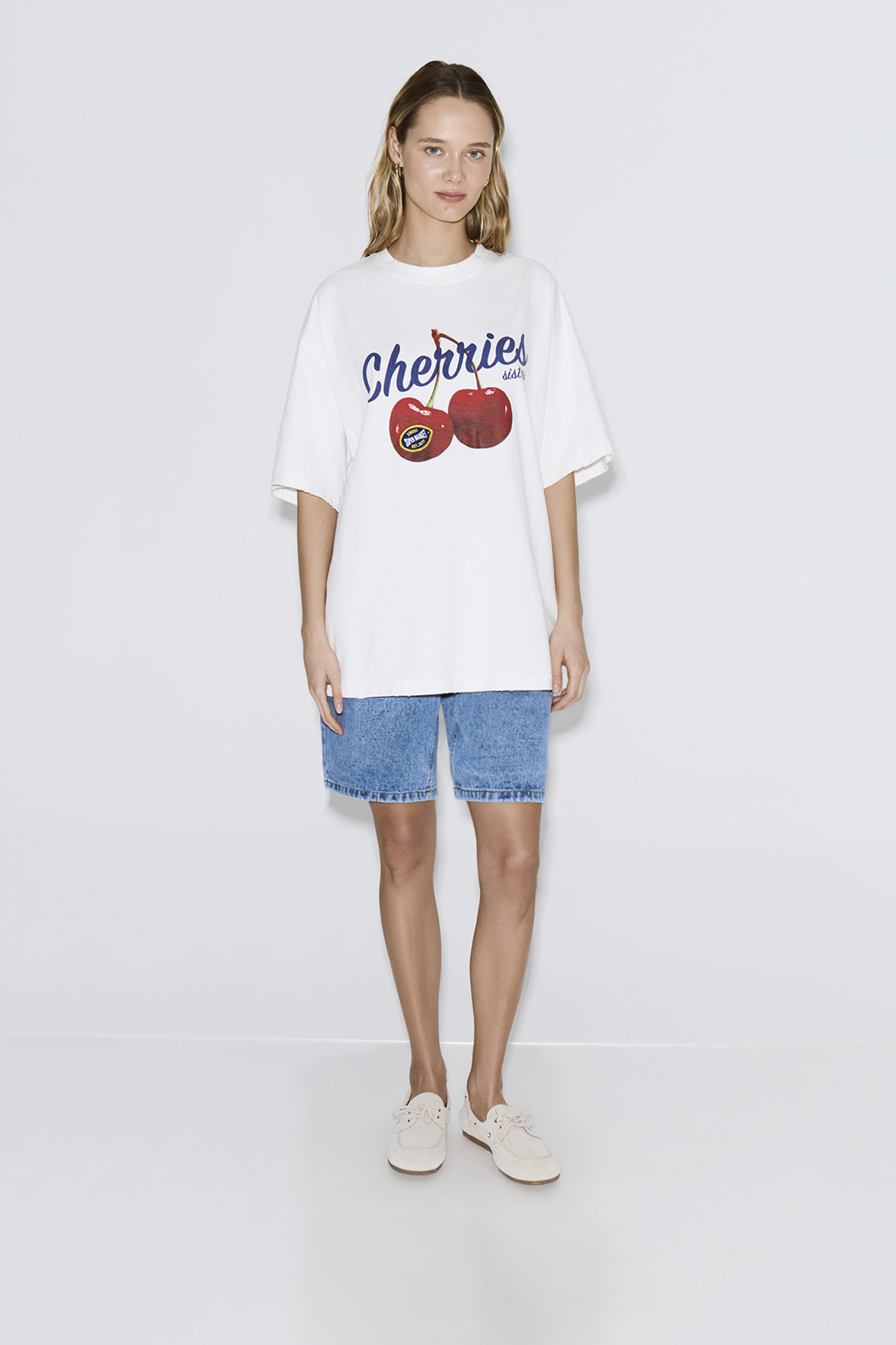 

Футболка Vintage Vibe с принтом Cherry молочного цвета, S