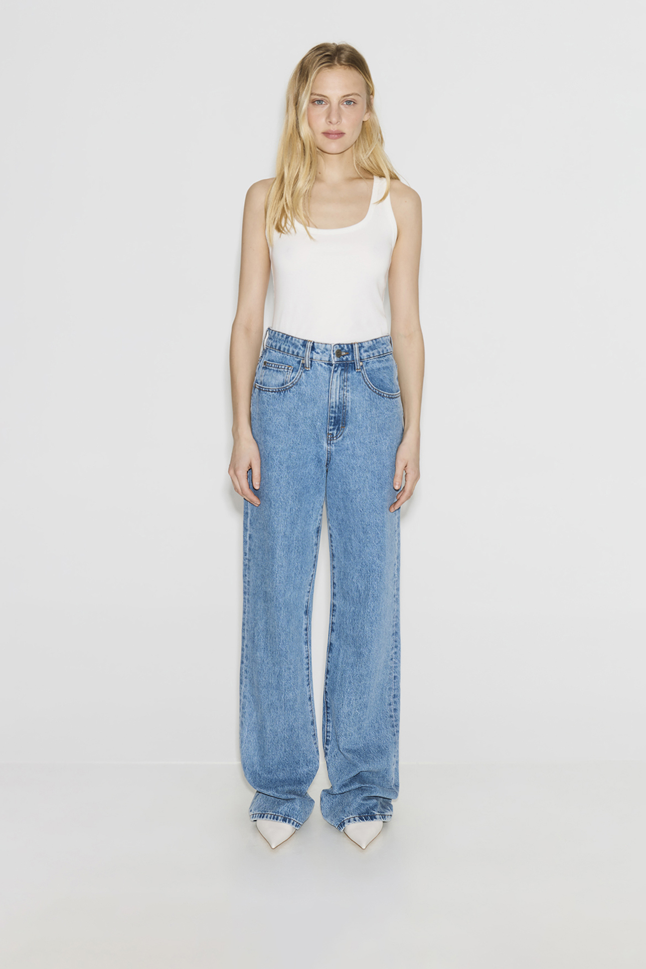 

Джинсы Wide leg WL100 голубого цвета, 26/32