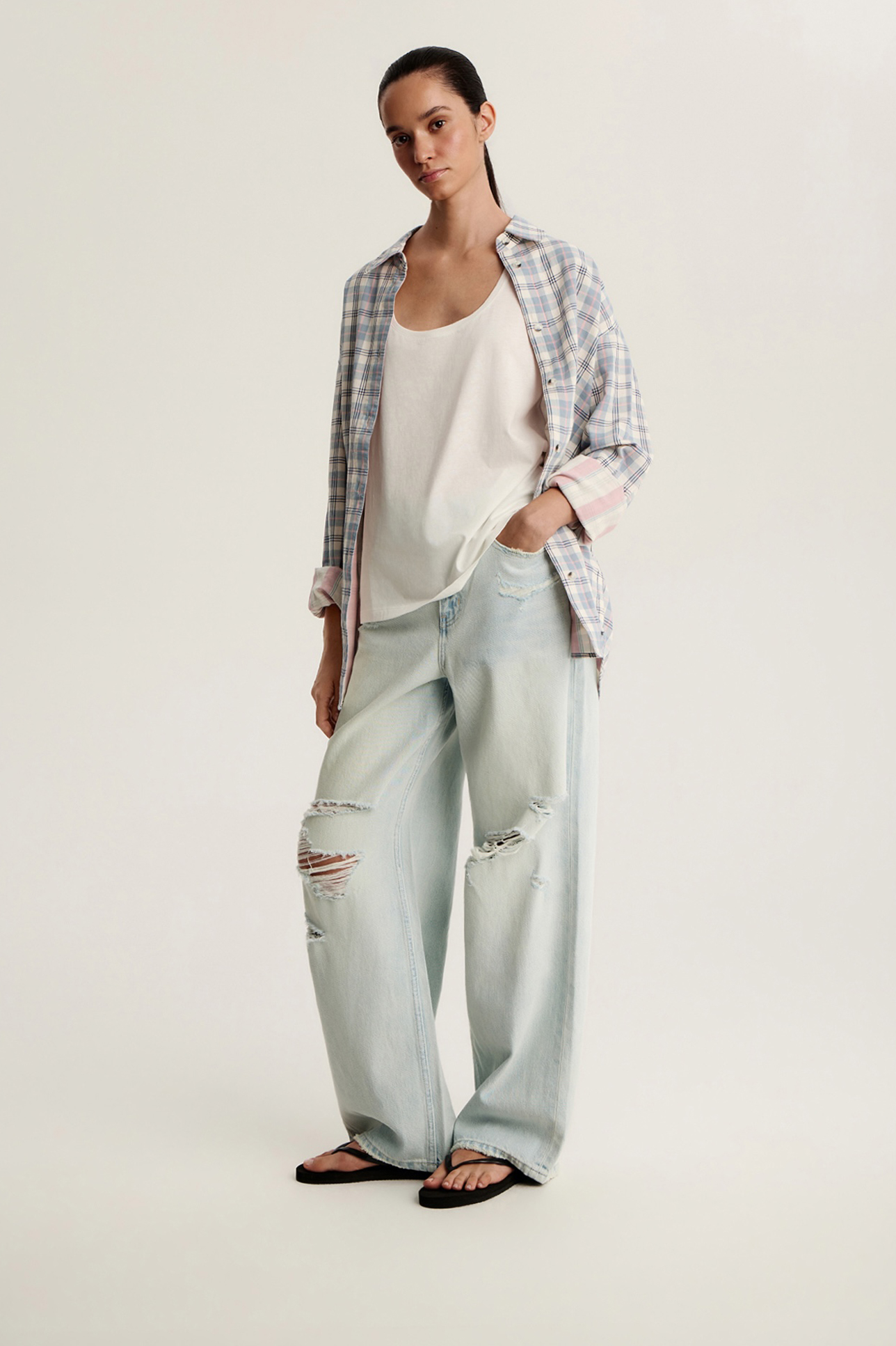 

Джинсы широкие с разрезами WL300, 24/32