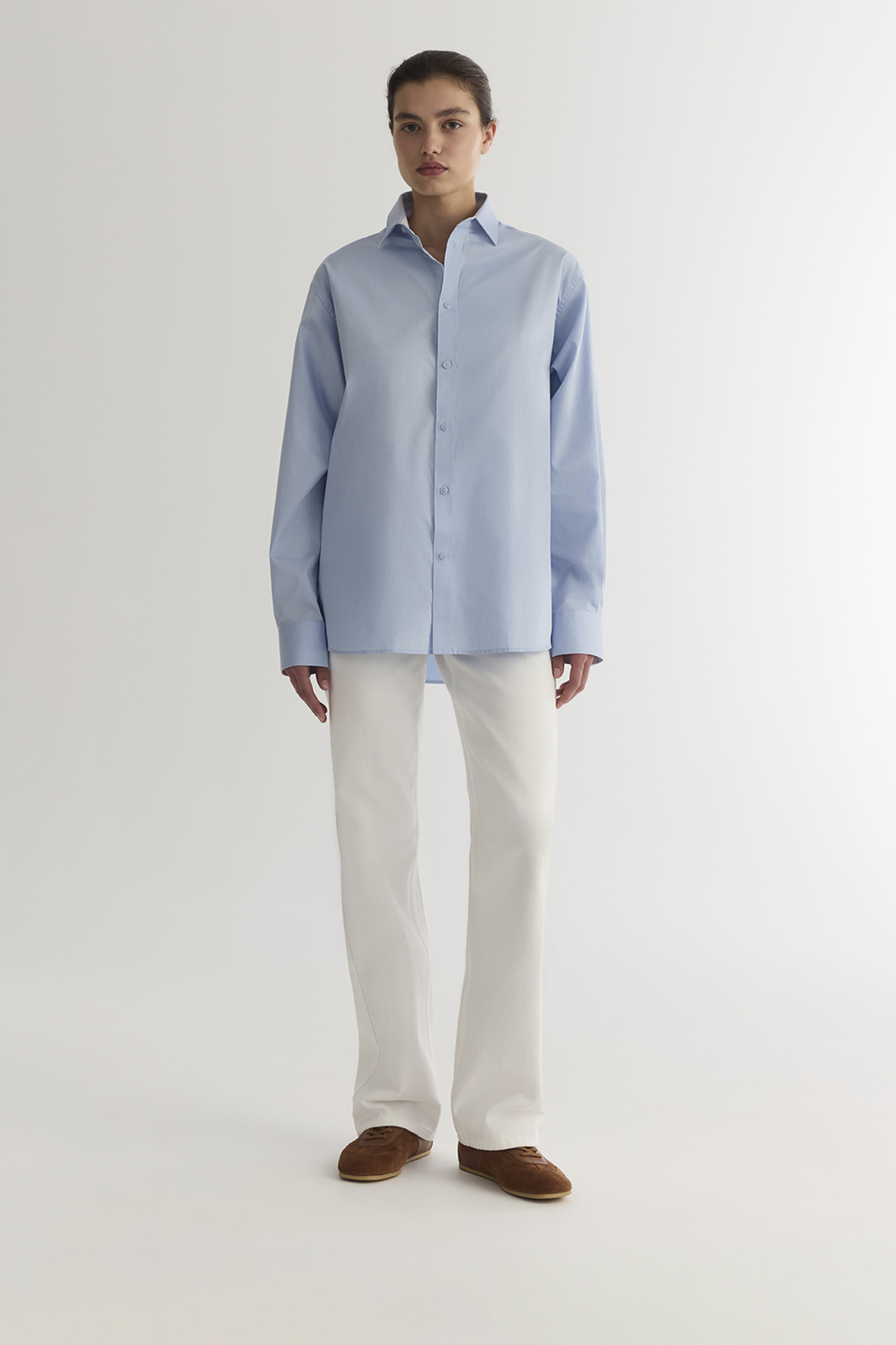 

Рубашка из хлопка голубого цвета, L