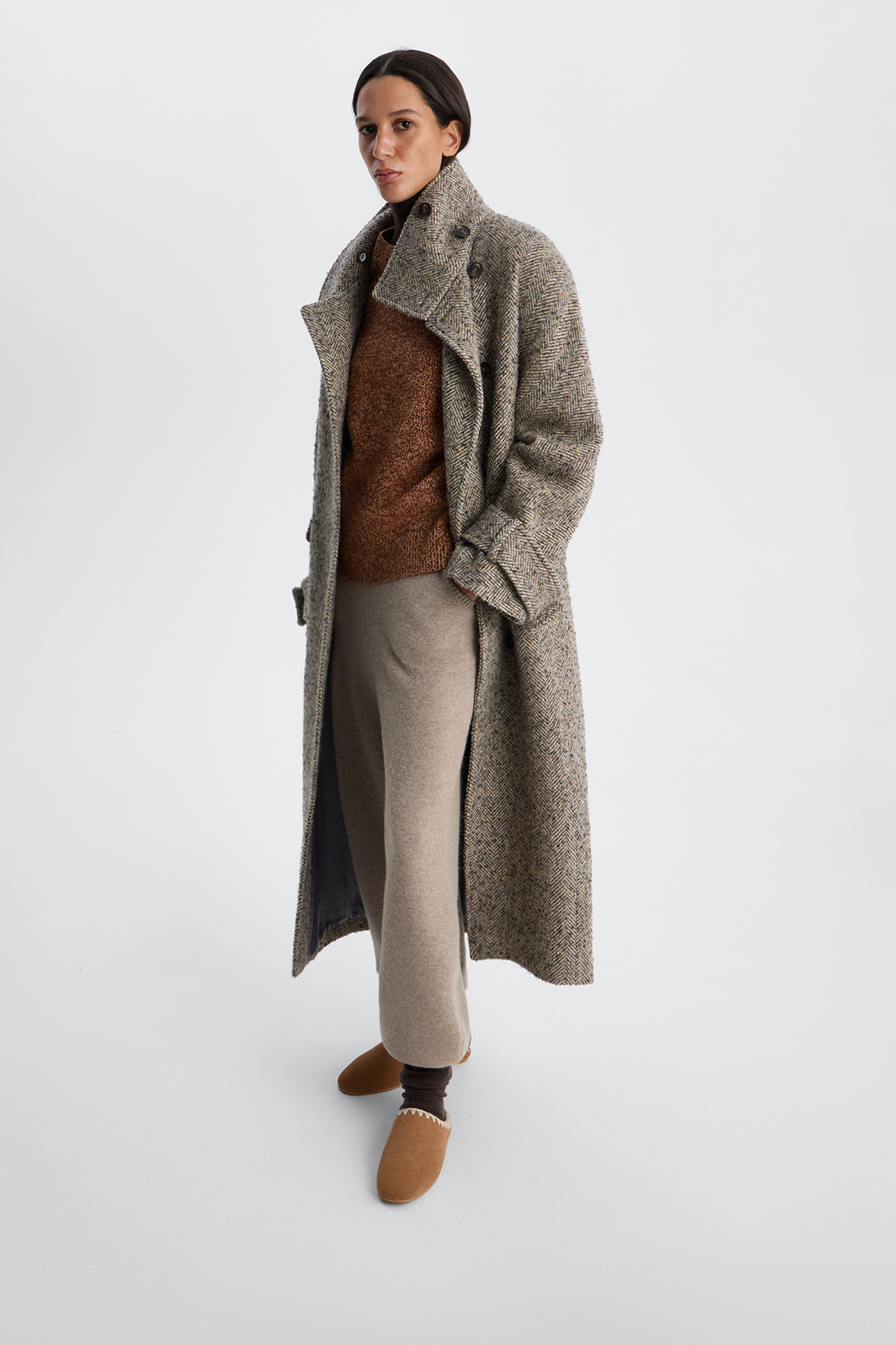 

Джемпер из меланжевой шерсти мериноса терракотового цвета, S