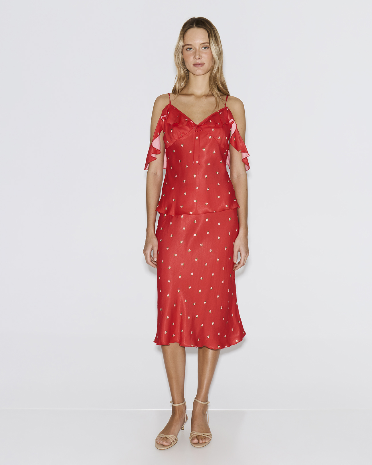 

Топ с принтом красного цвета, S