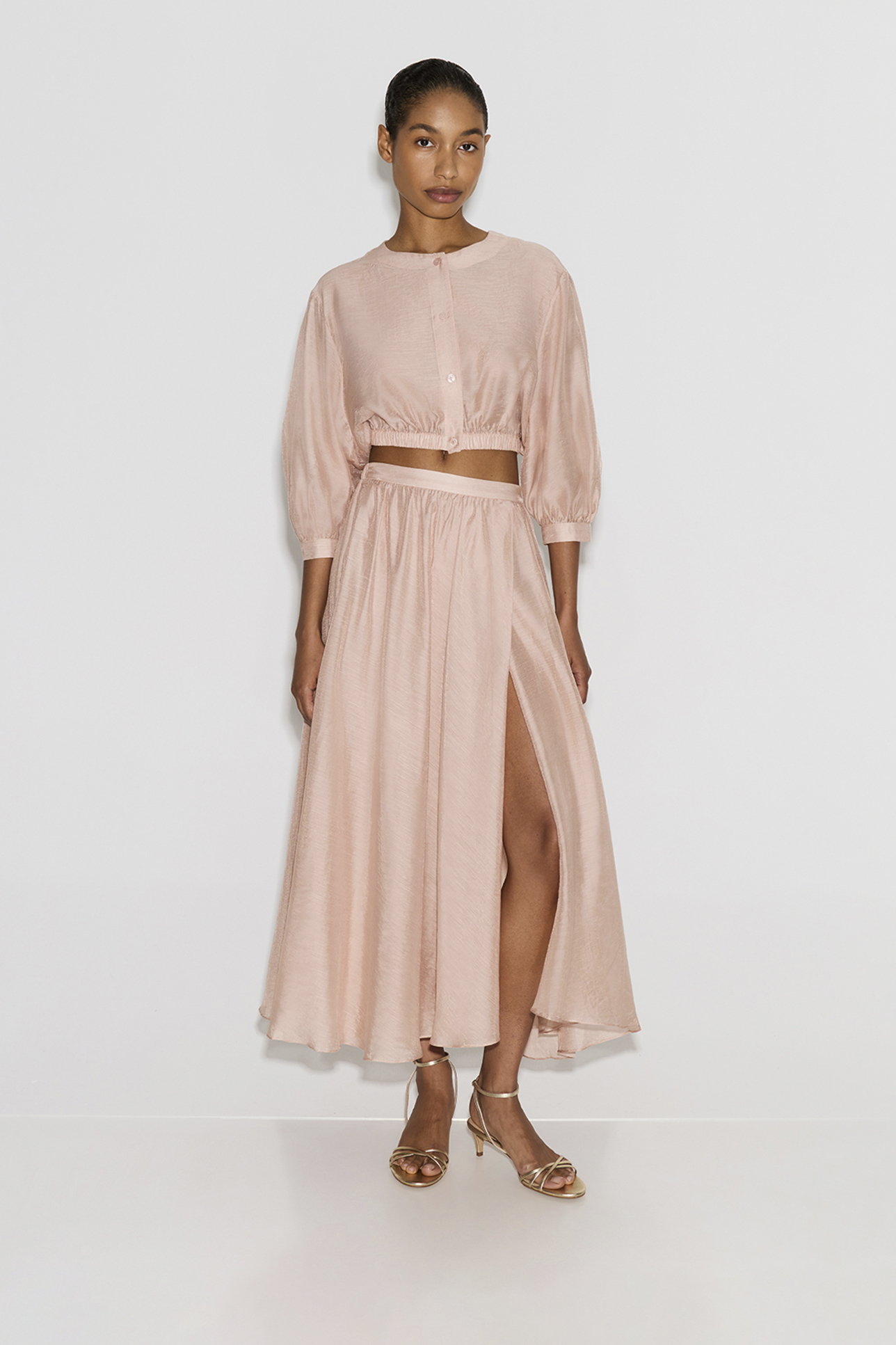 

Юбка миди розового цвета, L